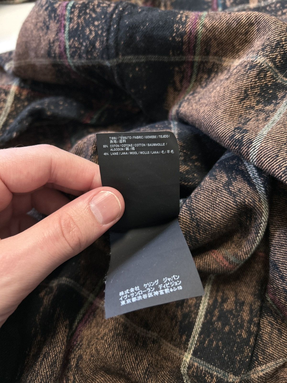 Saint Laurent Paris FW2018 Bleached Plaid Wool Flannel Shirt Size US L / EU 52-54 / 3 - 5 Thumbnail