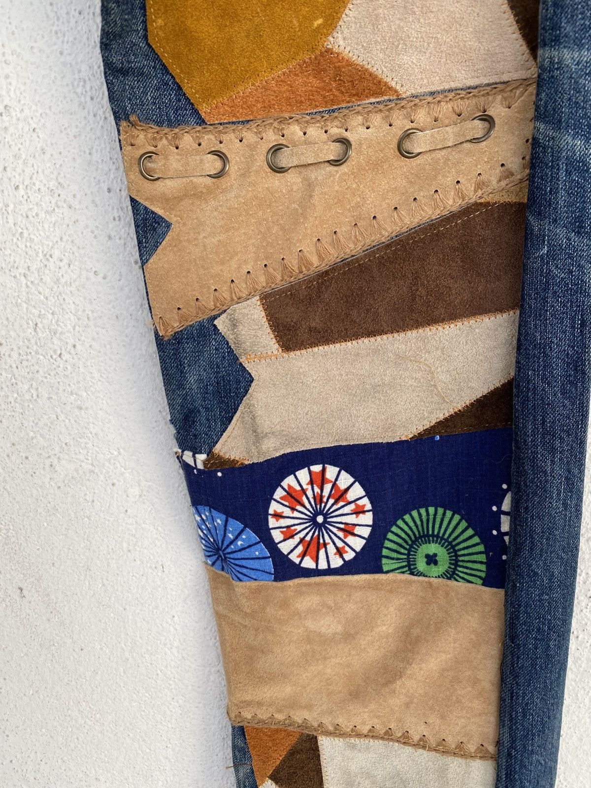 Kapital Kapital Multi Suede Leather Patchwork Avant Garde Denim Size US 31 - 4 Thumbnail