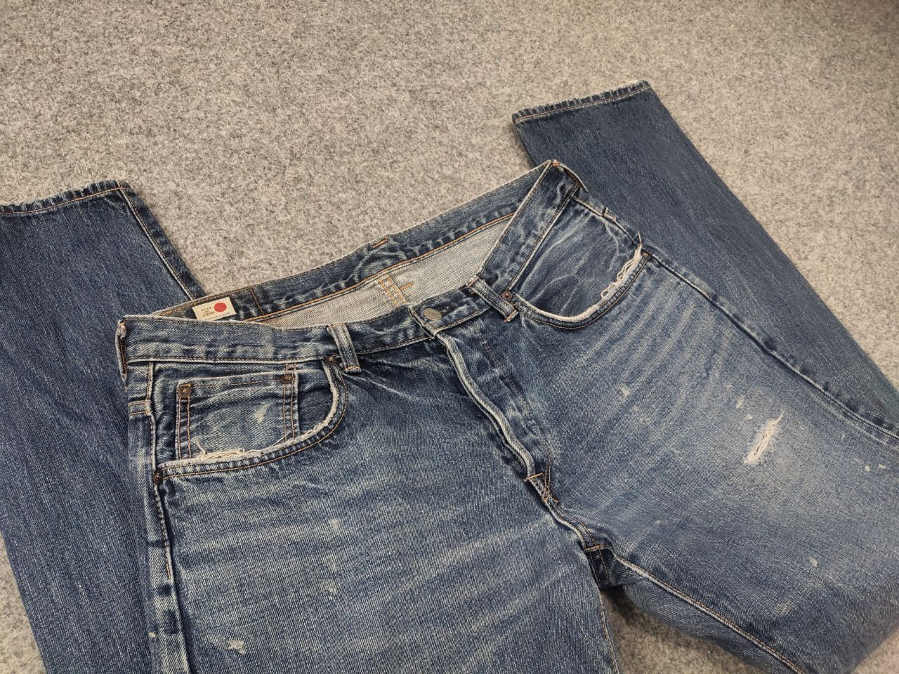 Edwin Vintage 90's Edwin Japan Selvedge paint denim Jeans Ed33m Size US 33 - 14 Thumbnail