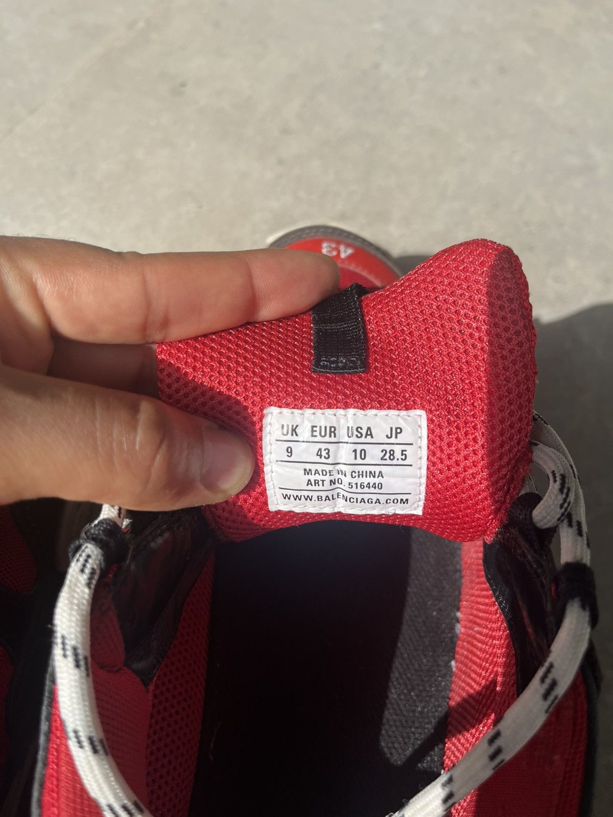 Balenciaga Balenciaga Triple S Red Black ‘Bred’ (Pre-Distressed) 2018 Size US 10 / EU 43 - 6 Thumbnail