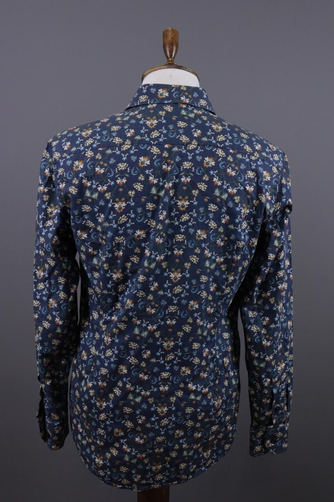Eton Eton Slim Blue Floral Button Down Shirt Size 42 / 16 Size US M / EU 48-50 / 2 - 8 Thumbnail