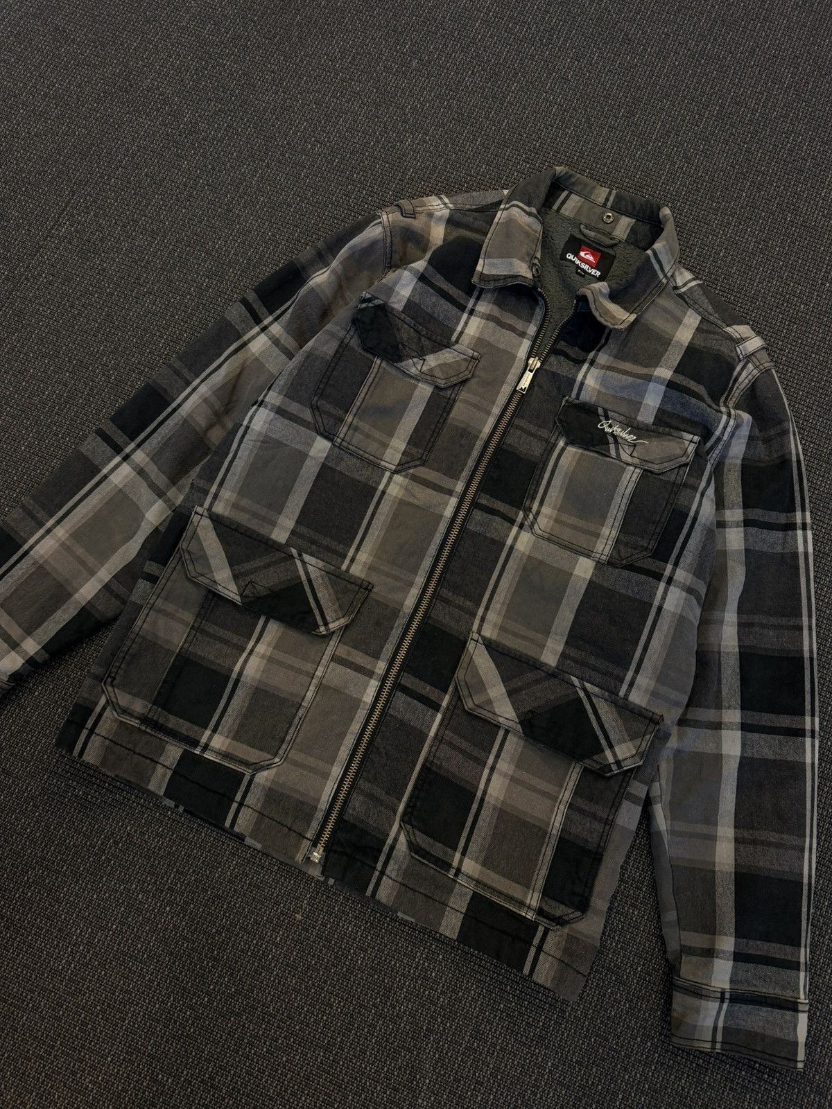 Quicksilver Quiksilver Plaid Sherpa Lined Jacket Shacket Size US XL / EU 56 / 4 - 2 Thumbnail