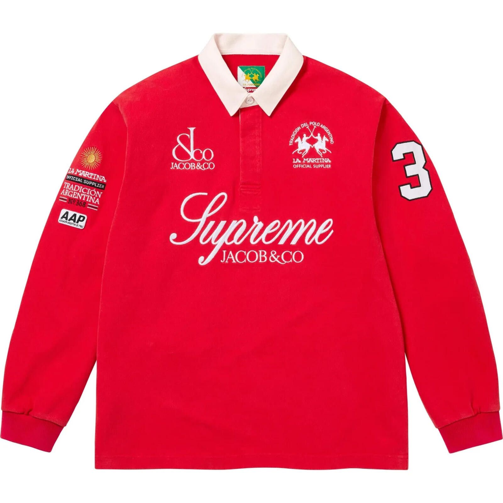 Supreme SS26 Supreme La Martina Jacob & Co Rugby Red XL | Grailed