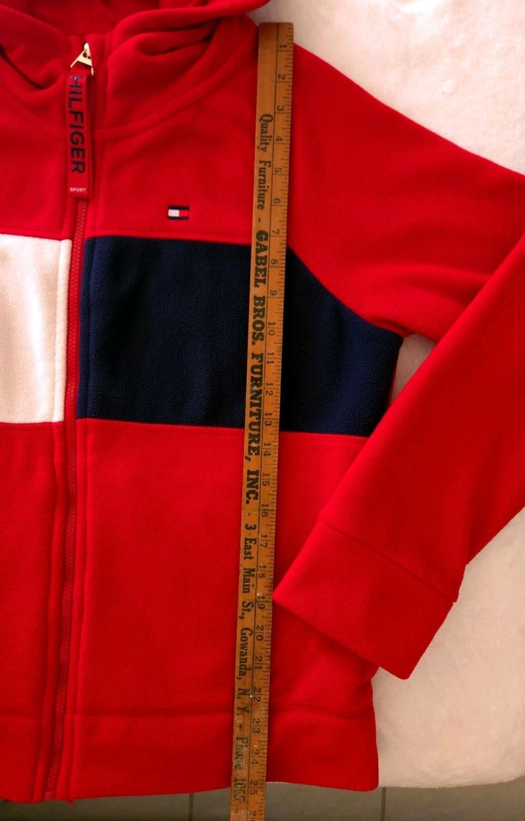 Tommy Hilfiger Vtg Y2K Tommy Hilfiger XL Fleece Zipper Red Jacket Hoodie Size XL / US 12-14 / IT 48-50 - 7 Thumbnail
