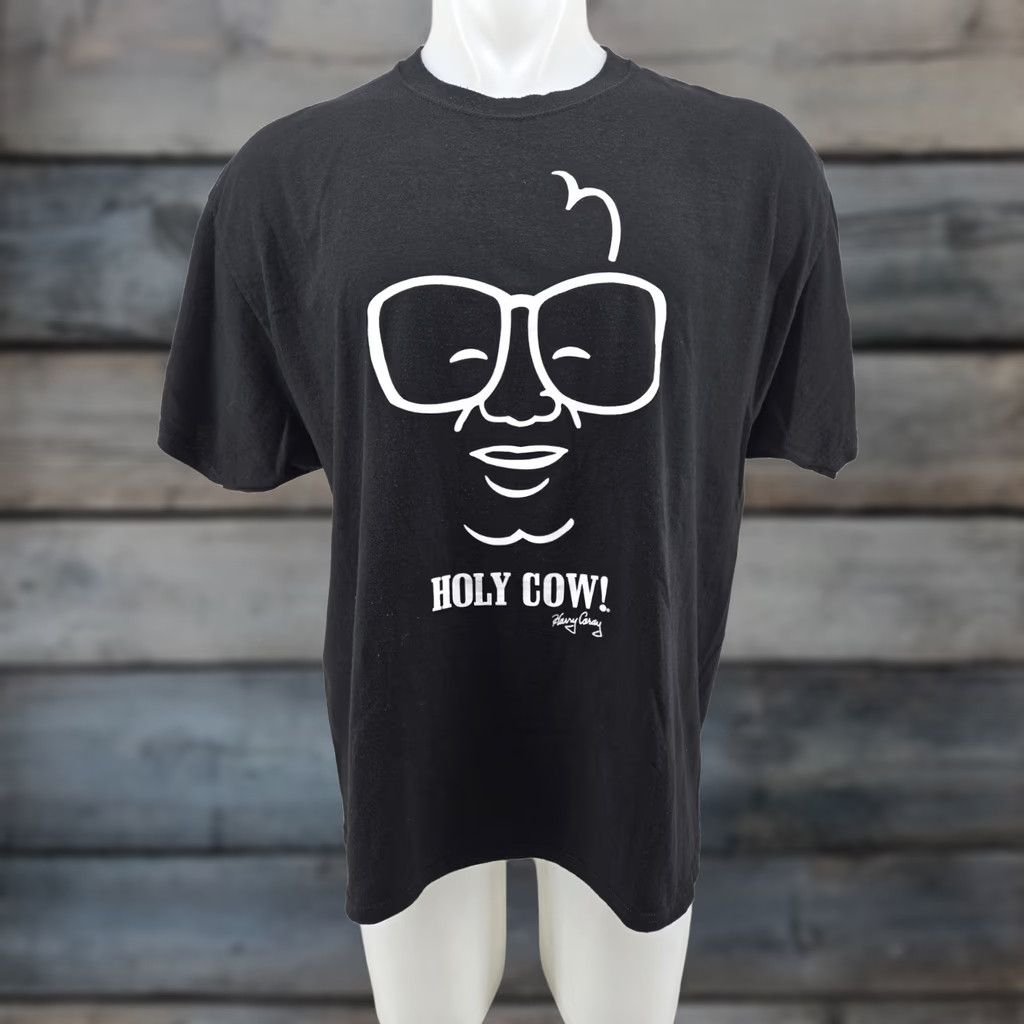 Hanes Hanes Harry Caray Holy Cow T-Shirt Black XL Men Cubs Baseball Shirt Short Sleeve Crew Neck Local Size US XL / EU 56 / 4 - 1 Thumbnail