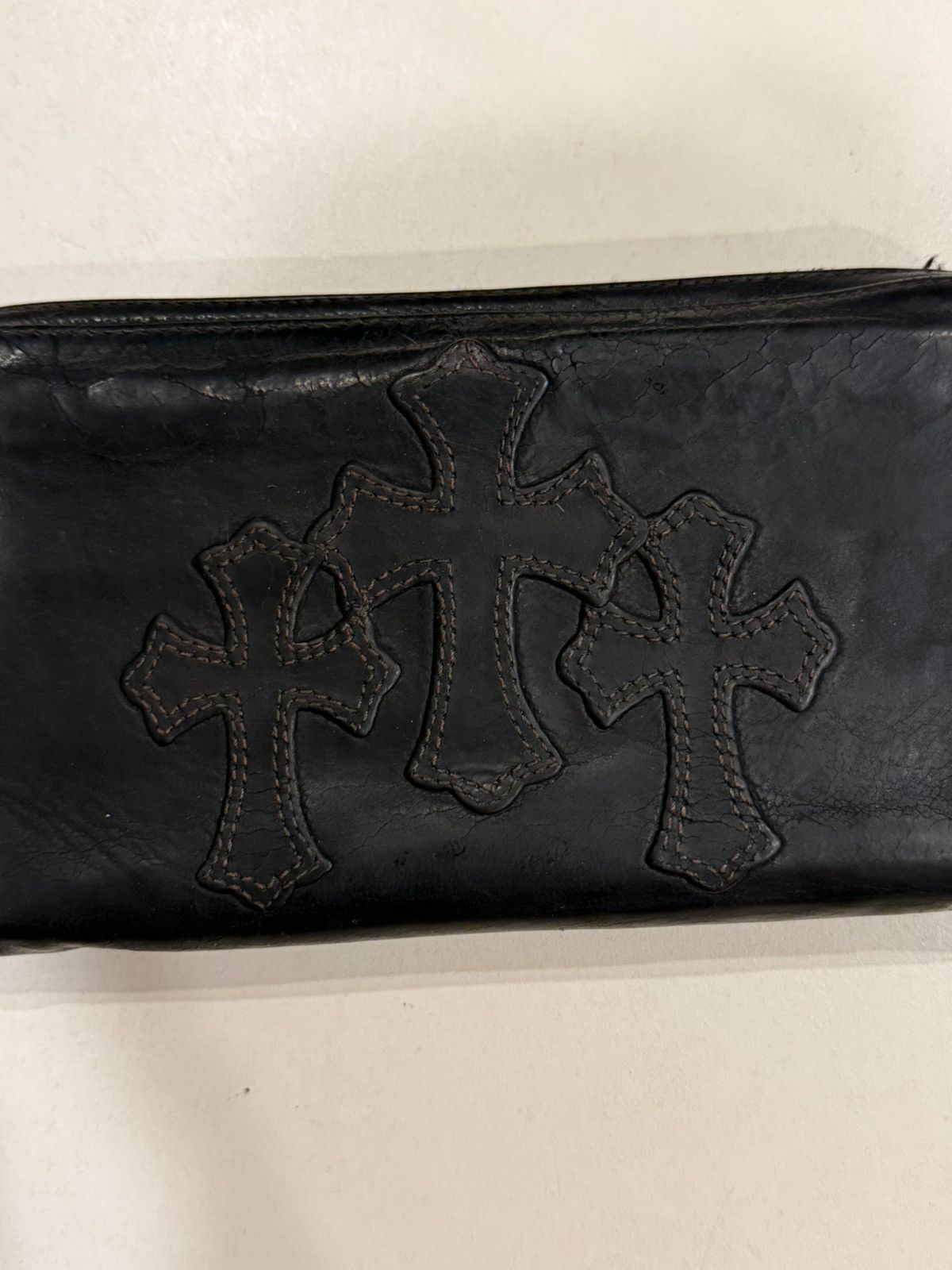 Chrome Hearts Chrome Hearts 3 Cemetery Cross Patch Leather RecF Zip Wallet Size ONE SIZE - 3 Thumbnail
