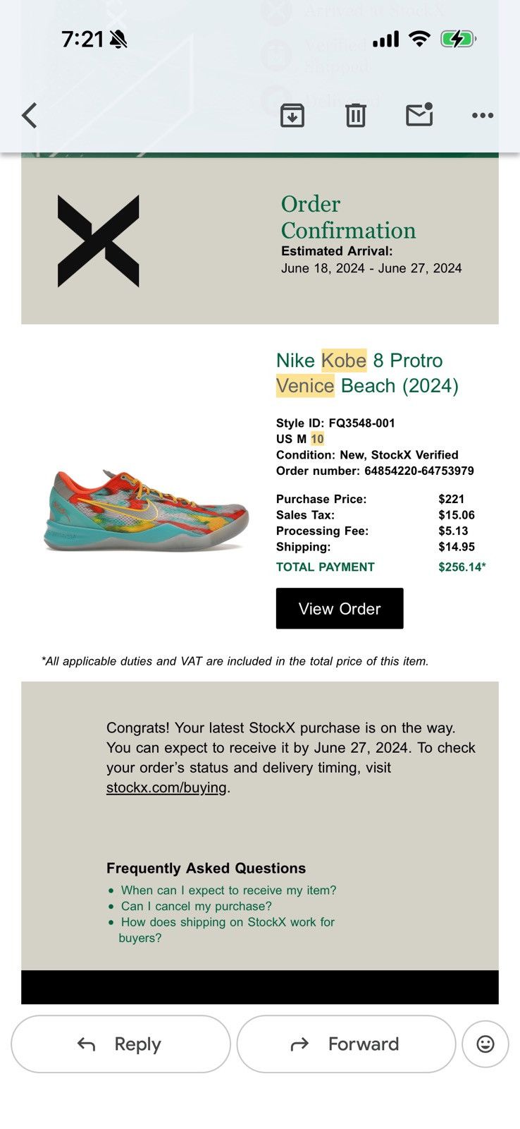 Nike Nike Kobe 8 Protro Venice Beach (2024) Size US 10 / EU 43 - 7 Thumbnail