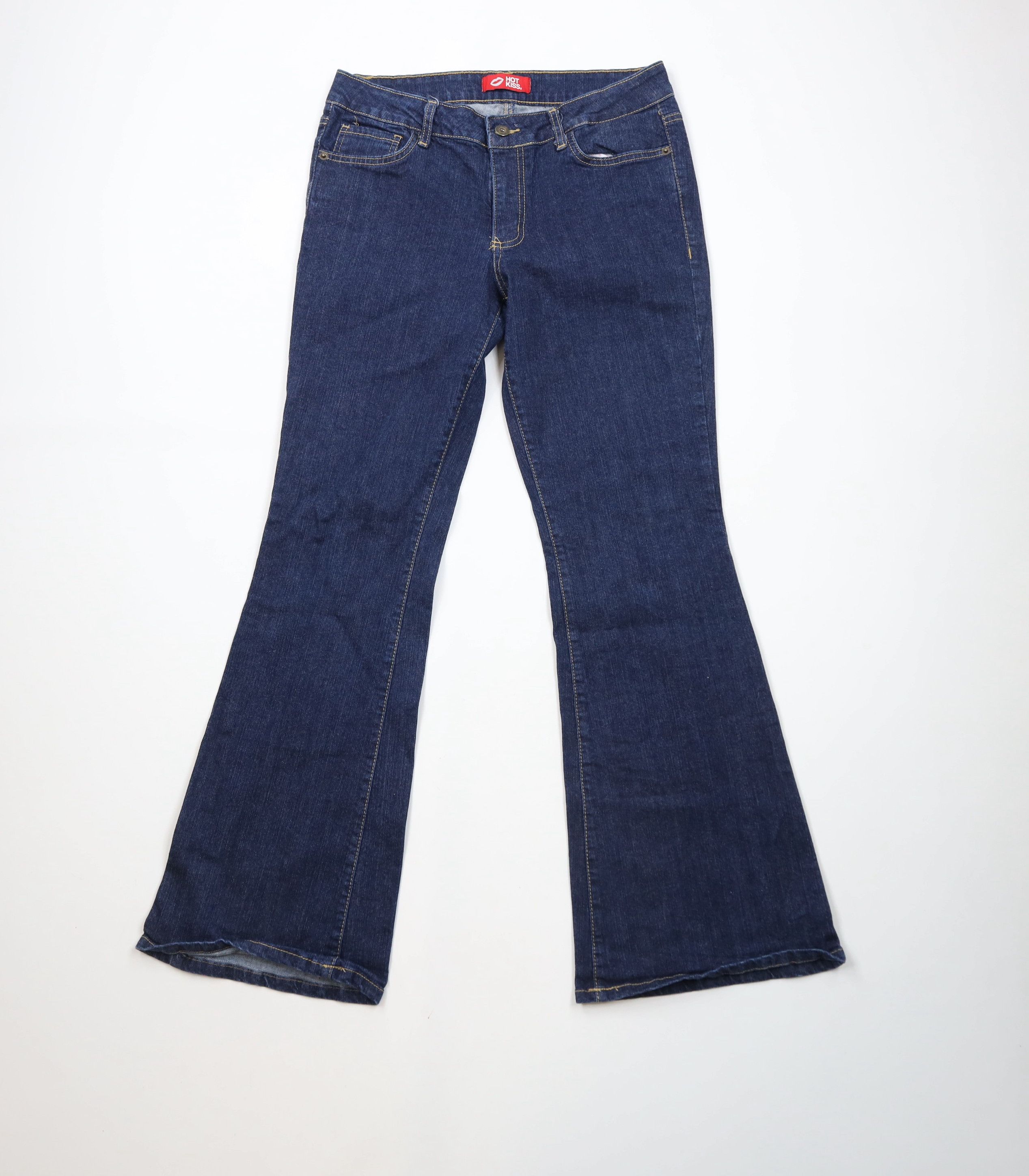 Vintage Vintage 90s Y2K Babydoll Stretch Wide Leg Bell Bottoms Jeans Size 32" / US 10 / IT 46 - 1 Thumbnail