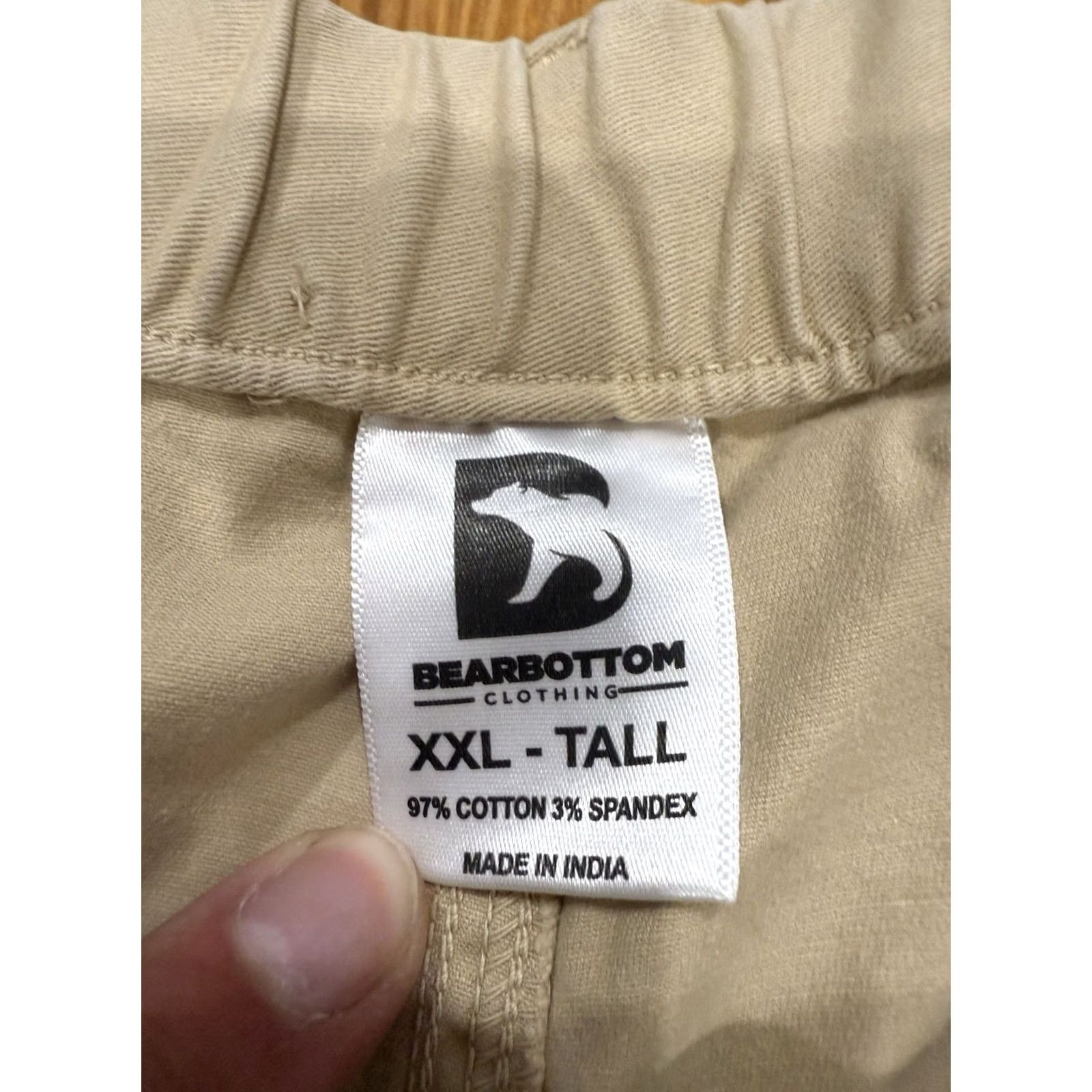 Vintage BearBottom Joggers Mens 2XL Tall Hiking Casual Elastic Waist Modern 32” Beige Pants Size US 39 - 3 Thumbnail