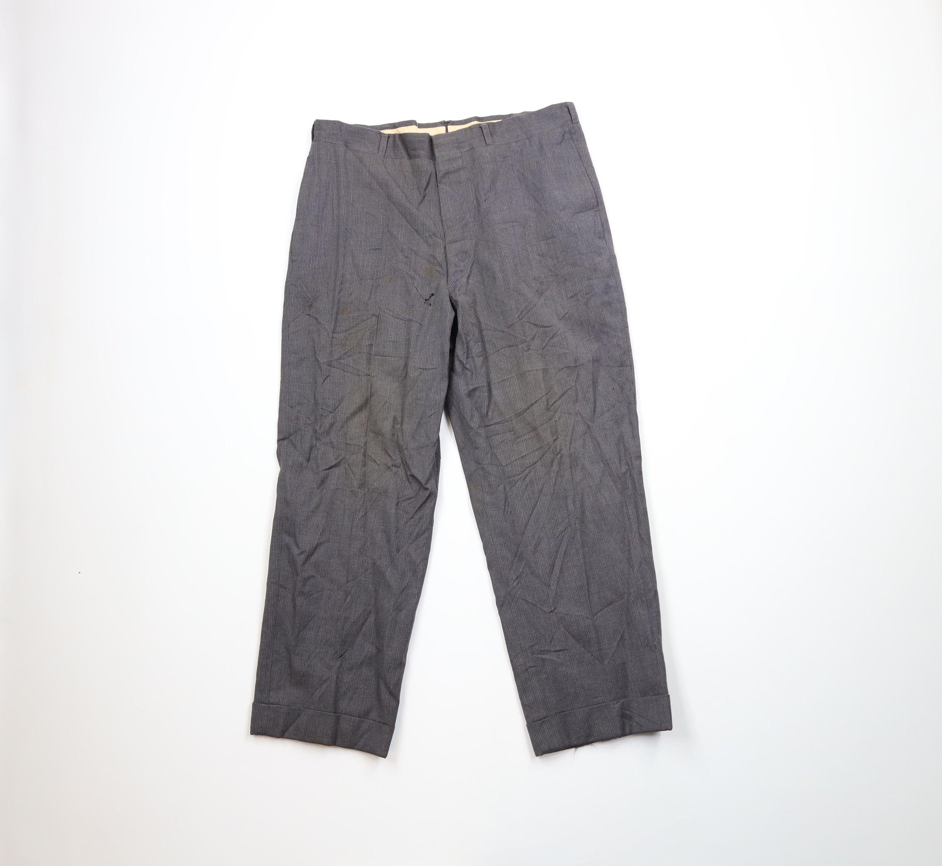 Vintage Vintage 40s 50s Rockabilly Back Striped Wool Pants USA Size US 34 / EU 50 - 1 Thumbnail