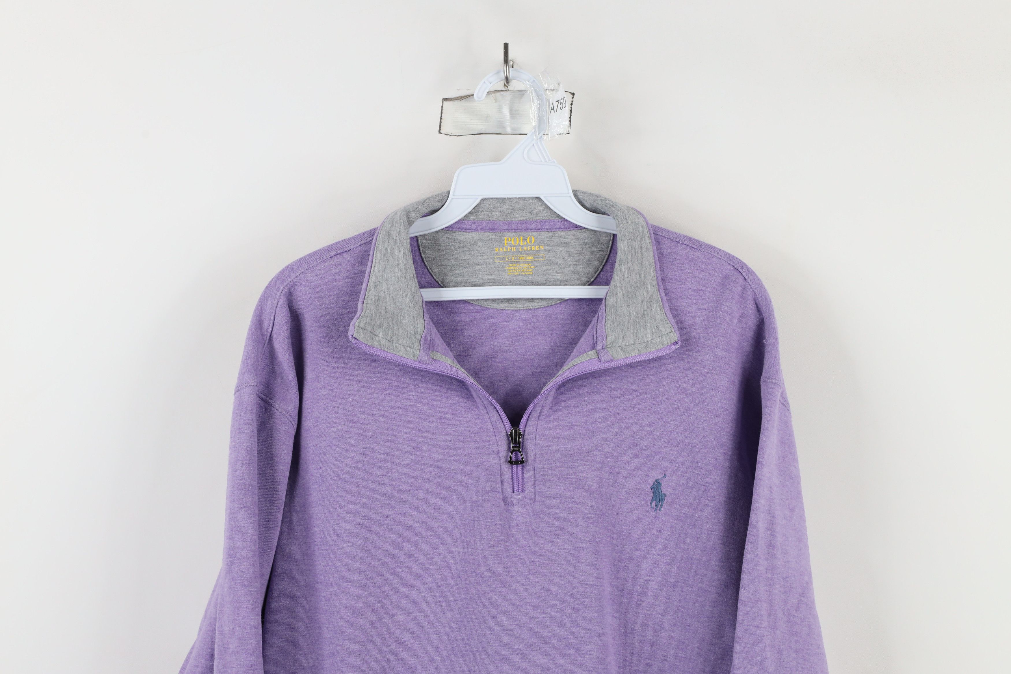 Polo Ralph Lauren Ralph Lauren Cotton Knit Half Zip Pullover Sweater Purple Size US L / EU 52-54 / 3 - 2 Thumbnail