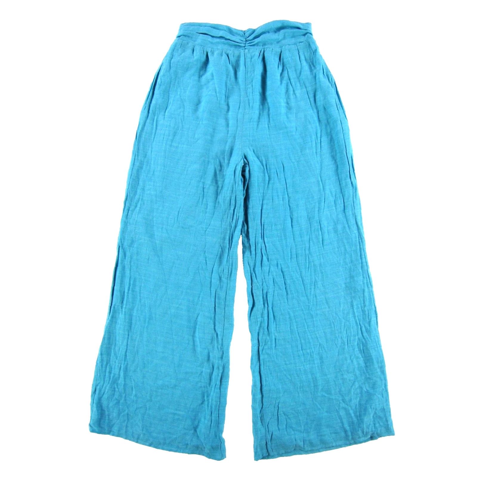Lulus NWT Lulu's Teal Blue Rayon High Rise Waist Wide Leg Pants Women Small Size 28" / US 6 / IT 42 - 2 Thumbnail