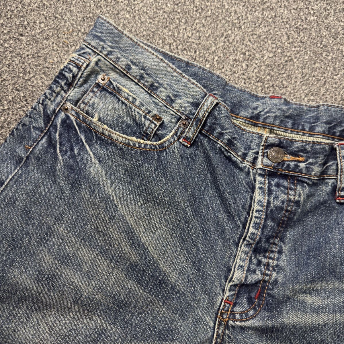 Japanese Brand 🔥🇯🇵 Archive Takeo Kikuchi Distressed Boro Sashiko Denim Size US 36 / EU 52 - 13 Thumbnail