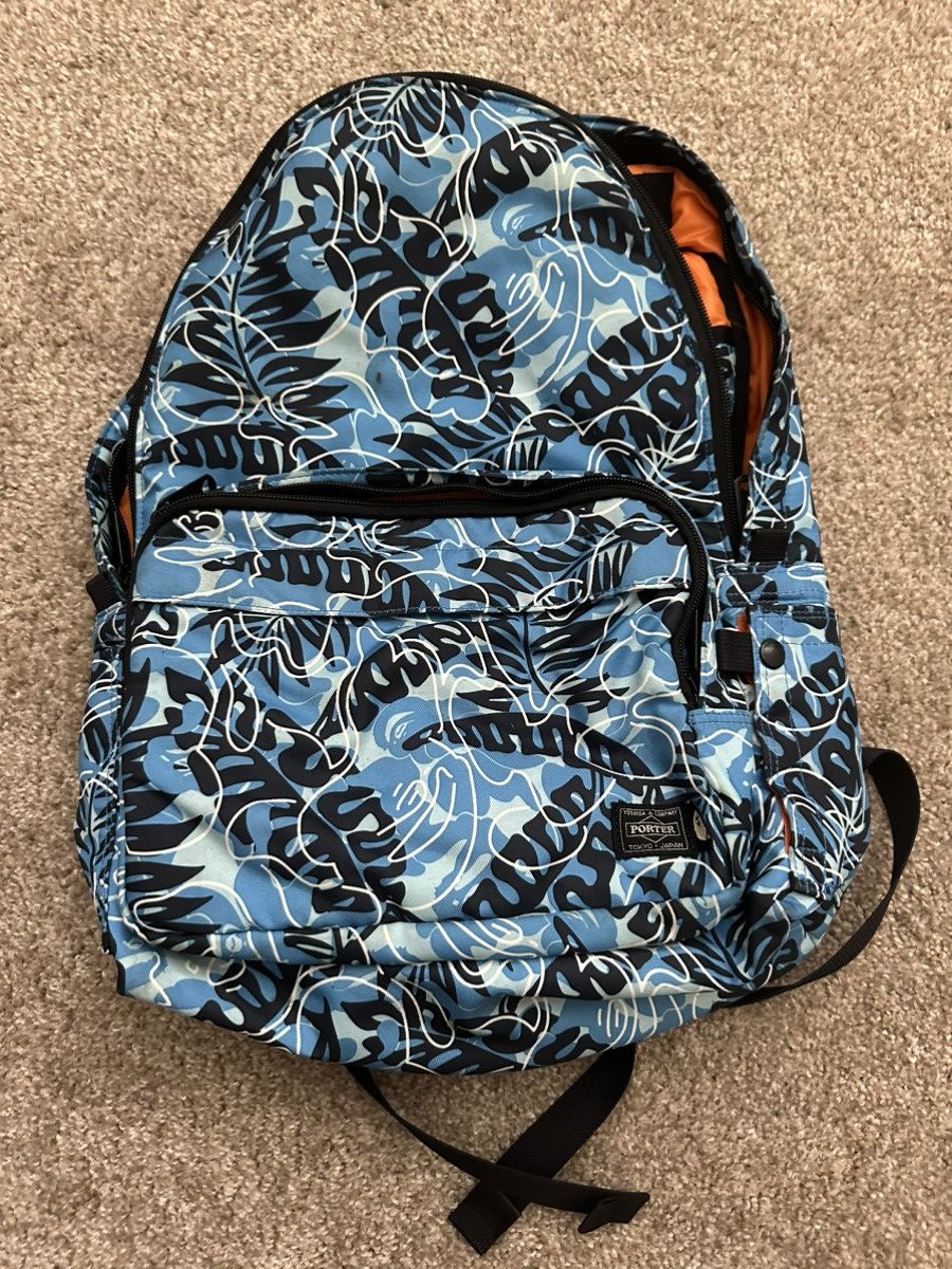 image of Bape x Porter Yoshida Tropical Camo in Blue, Men's