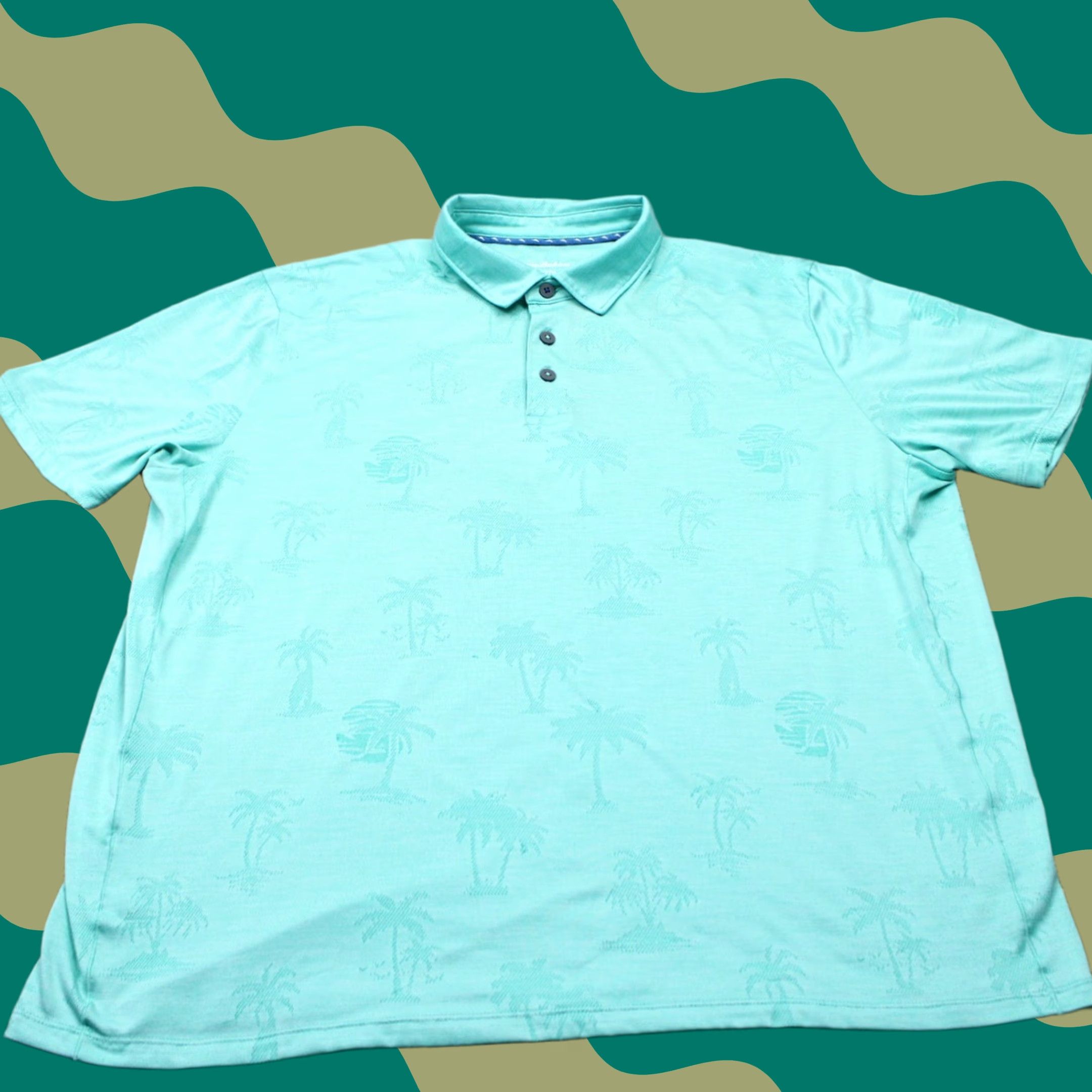Tommy Bahama Tommy Bahama Polo Shirt Mens XL Blue S/S Polyester Stretch Pullover Polo Size US XL / EU 56 / 4 - 1 Thumbnail
