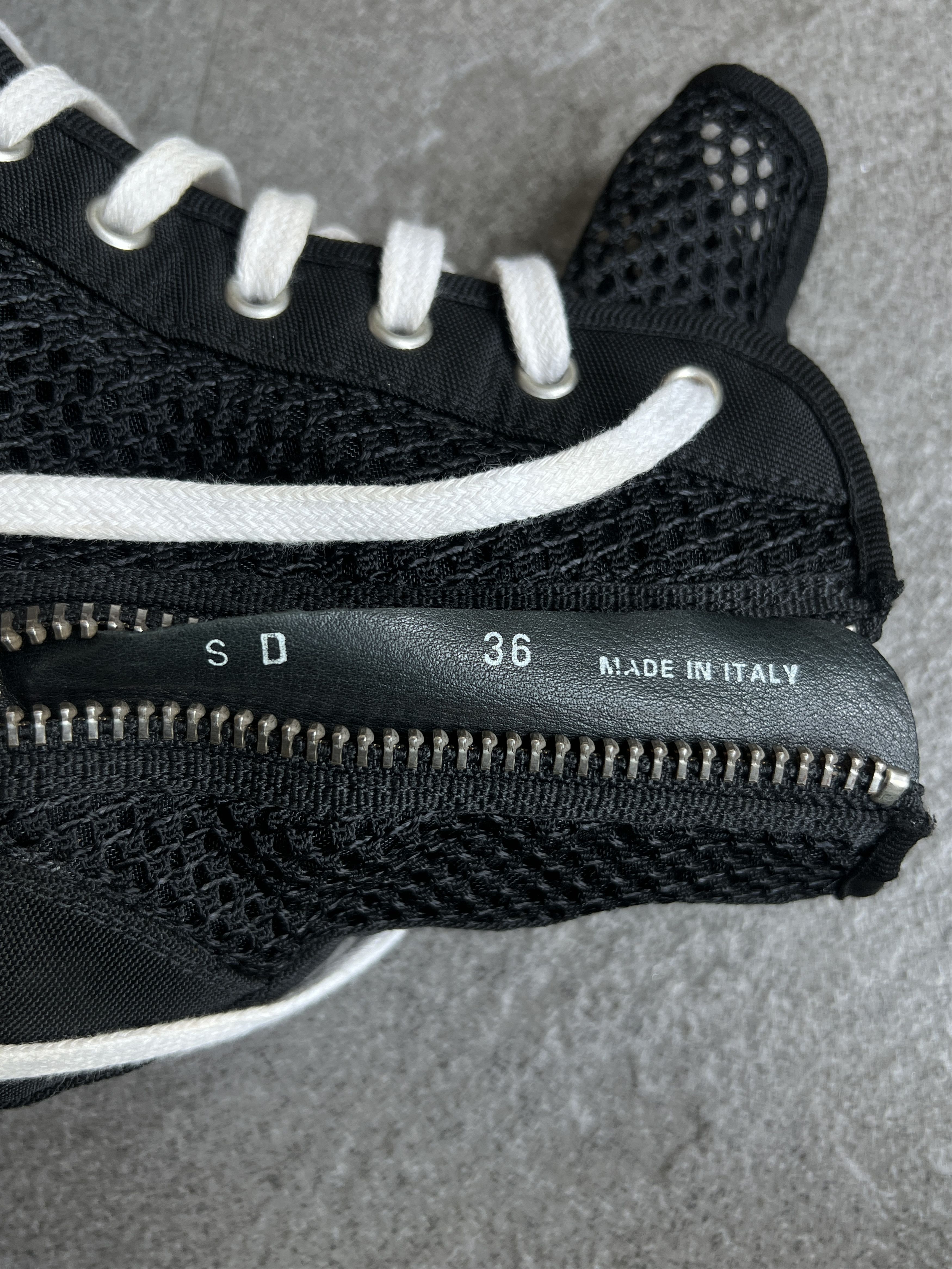 Rick Owens Drkshdw *Rare* Rick Owens DRKSHDW Mesh High Top Ramones EU36 Size US 6 / IT 36 - 2 Thumbnail