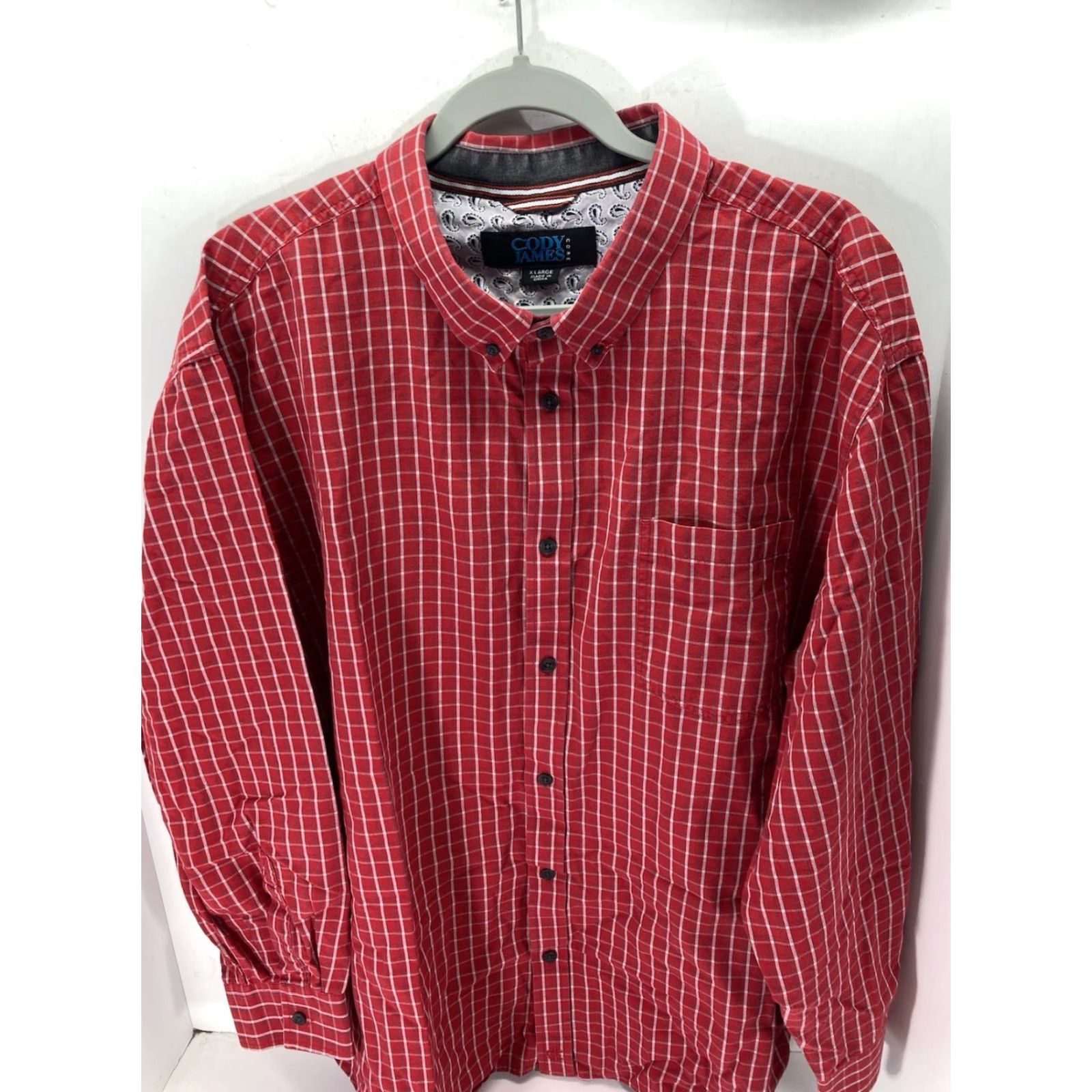 Cody James Cody James Western Shirt Men XL Red Check Long Sleeve Button Cotton Rodeo Shirt Size US XL / EU 56 / 4 - 2 Thumbnail