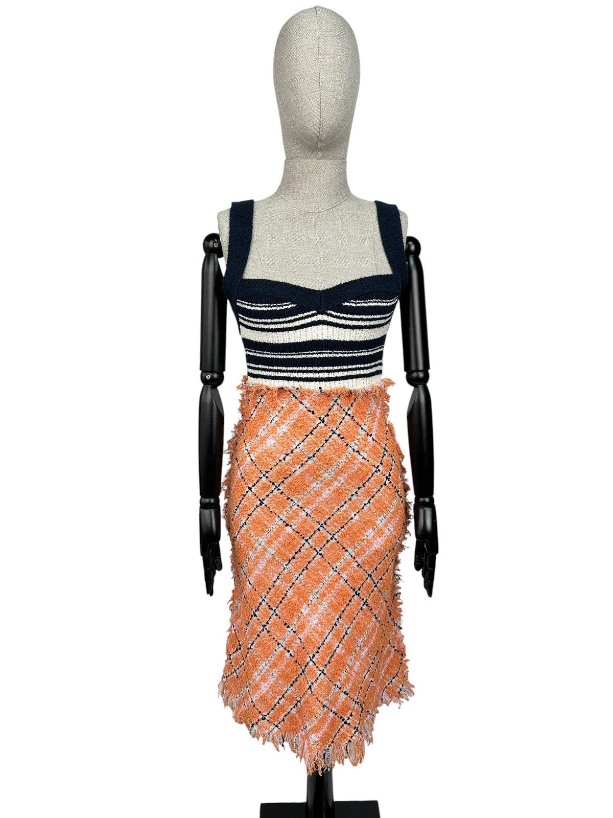 Marni MARNI Striped Bustier Tweed Dress Alkekengi Size 40 Size S / US 4 / IT 40 - 1 Thumbnail