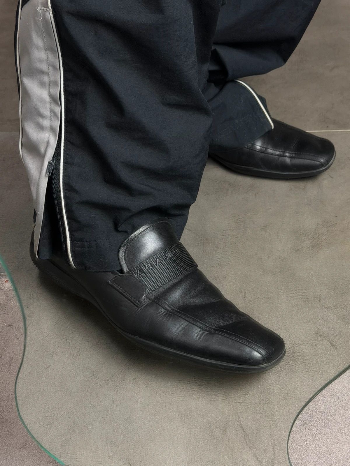 Prada Prada leather square toes vintage loafers Size US 12 / EU 45 - 9 Thumbnail
