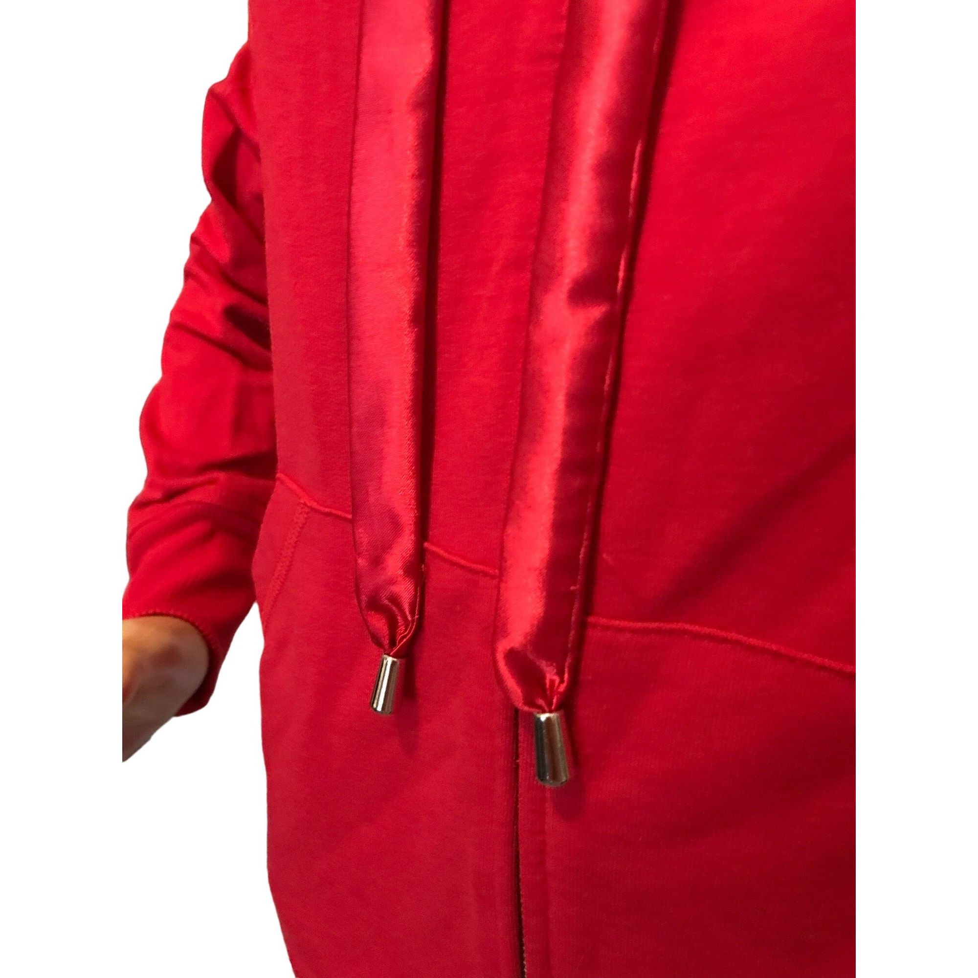 Vintage Christine Alexander SMALL RED Cotton Hooded TRACK Jacket Spo Size S / US 4 / IT 40 - 4 Thumbnail