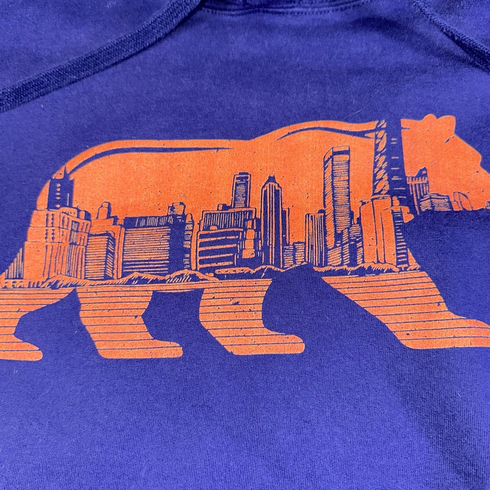 Vintage Chicago Skyline City Bear Hoodie Mens L Blue Navy large pullover urban streetwear Size US L / EU 52-54 / 3 - 2 Thumbnail