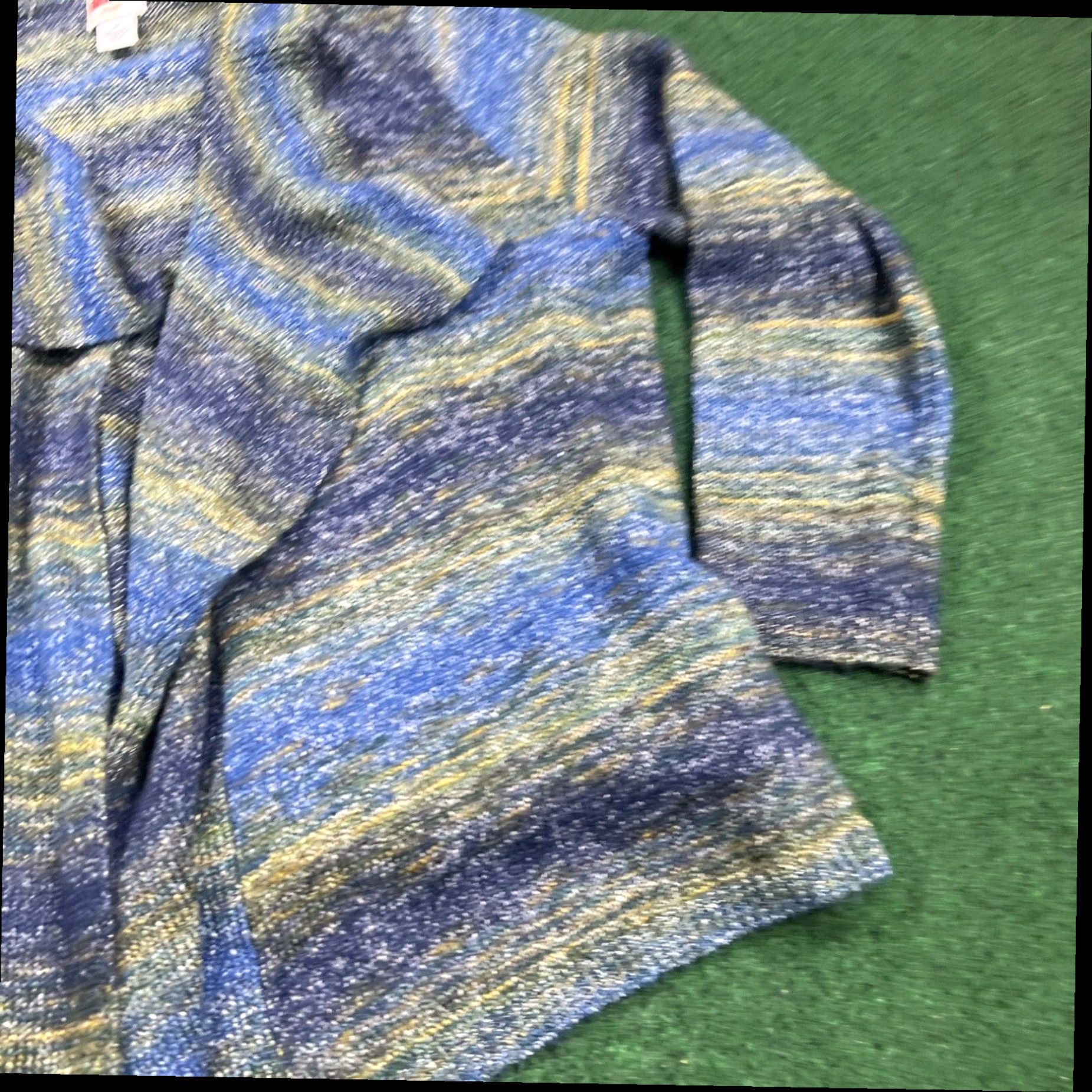 Vintage Ruby Rd Blue Green Striped Open Front Cardigan Sweater Womens Size 1X Size XL / US 12-14 / IT 48-50 - 3 Thumbnail