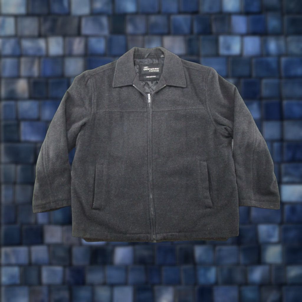 Dockers DOCKERS Bomber Jacket Men XL Wool Blend Black Full Zip Pockets Quilted Vintage: No Size US XL / EU 56 / 4 - 1 Thumbnail