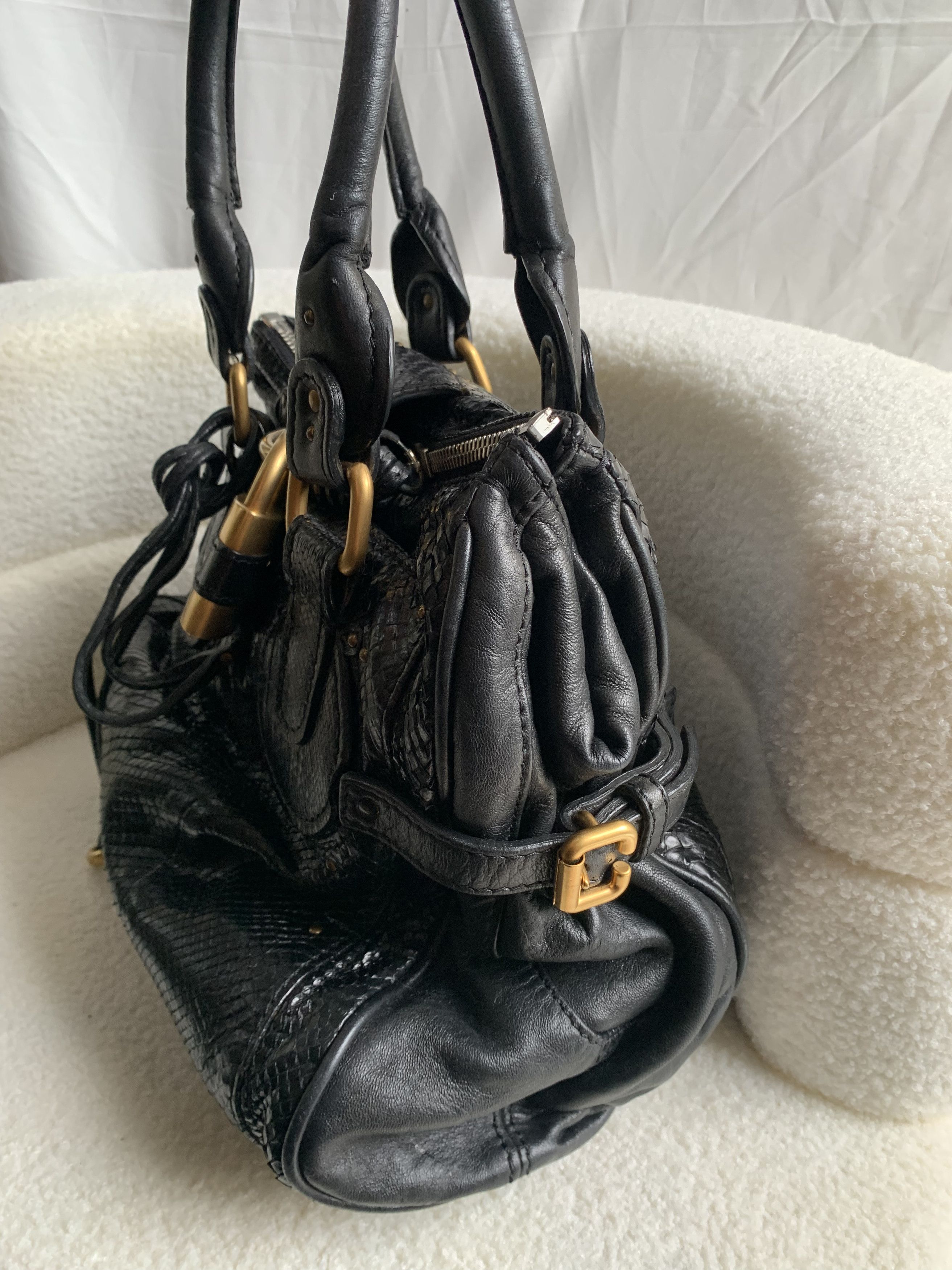 Chloe Authentic Chloe Python Paddington Leather handbag Size ONE SIZE - 3 Thumbnail