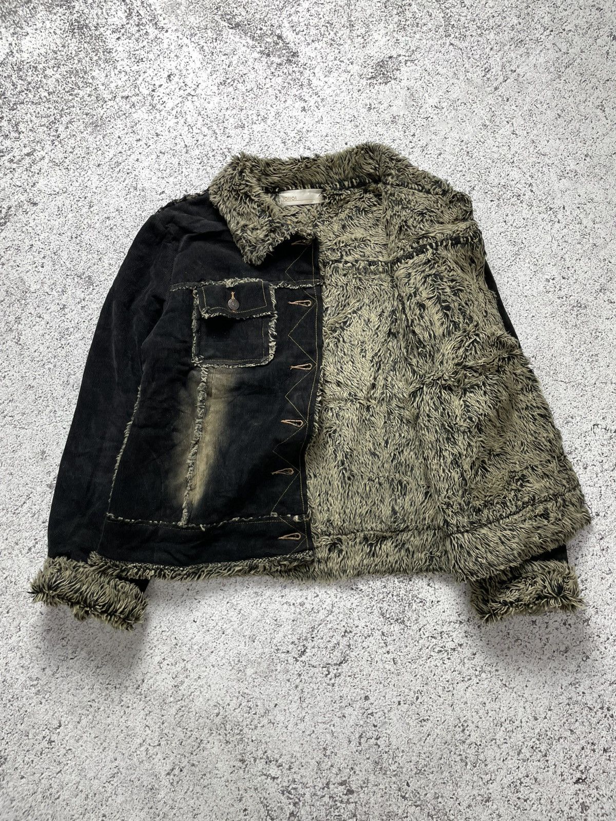 Japanese Brand 2000s IOIIOI - avant garde goth cropped faux fur jacket y2k Size M / US 6-8 / IT 42-44 - 4 Thumbnail