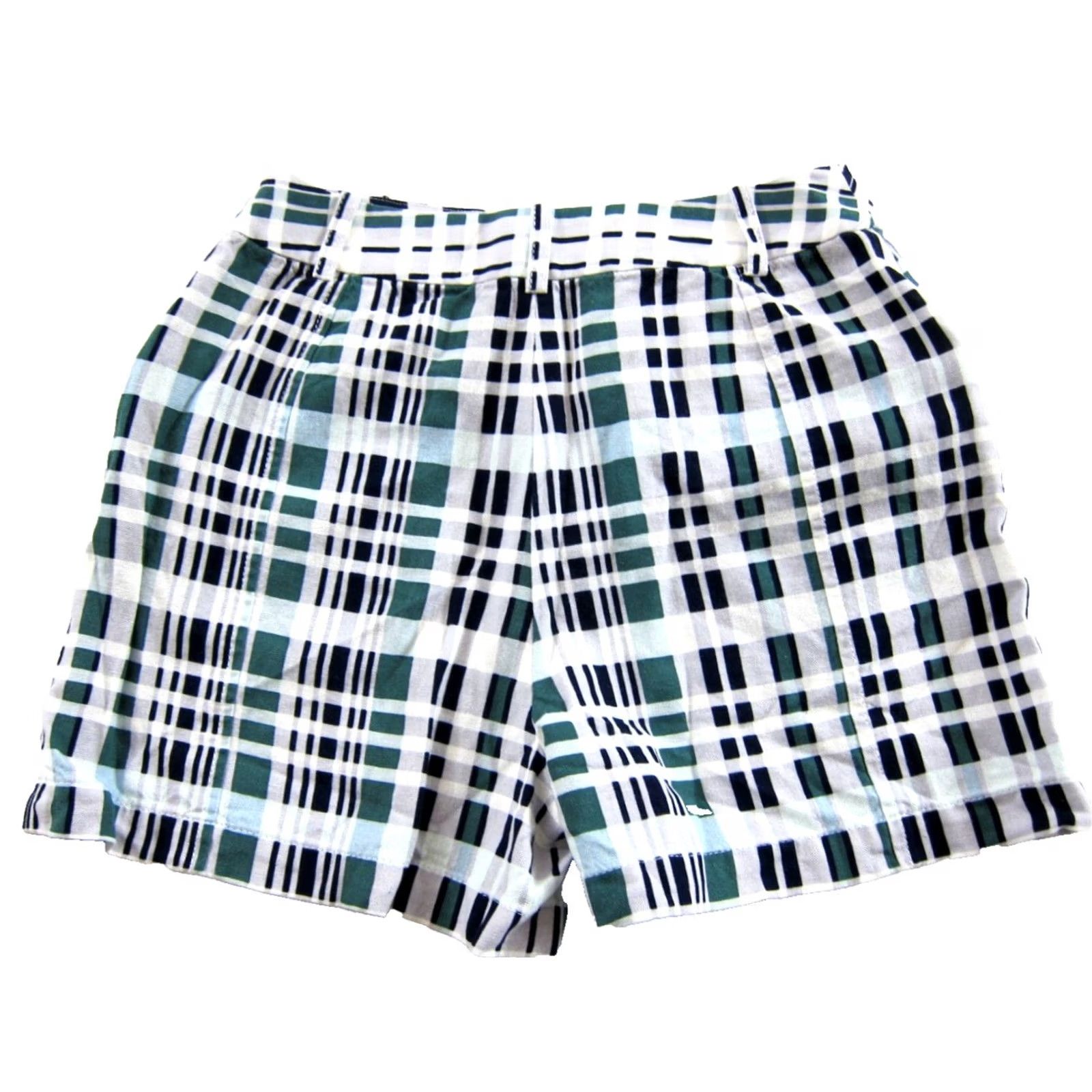 Bcbgmaxazria BCBGMAXAZRIA Chino Shorts Women 0 Green Linen Rayon Flat Front Pockets High Rise Plaid Casual Spring Summer Fall Back to 4 seasons Size 25" / US 0 / IT 36 - 2 Thumbnail