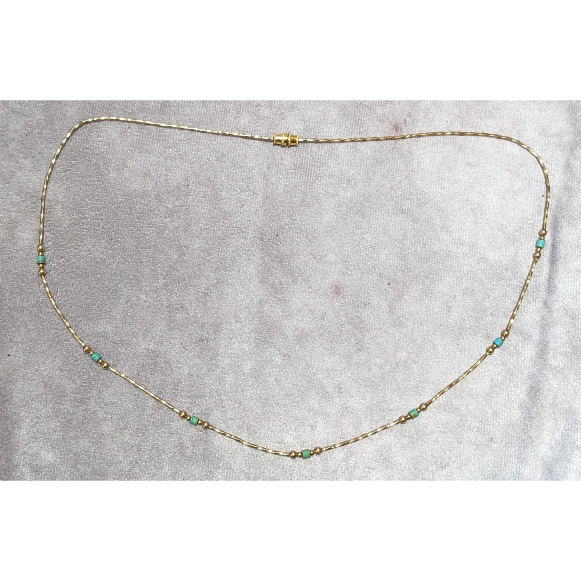 Other Minimalist Elegant Turquoise And Gold Beaded Necklace Size ONE SIZE - 8 Thumbnail