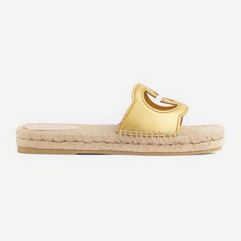 Gucci Interlocking G Cut Out Slide Sandals SIZE 40.5