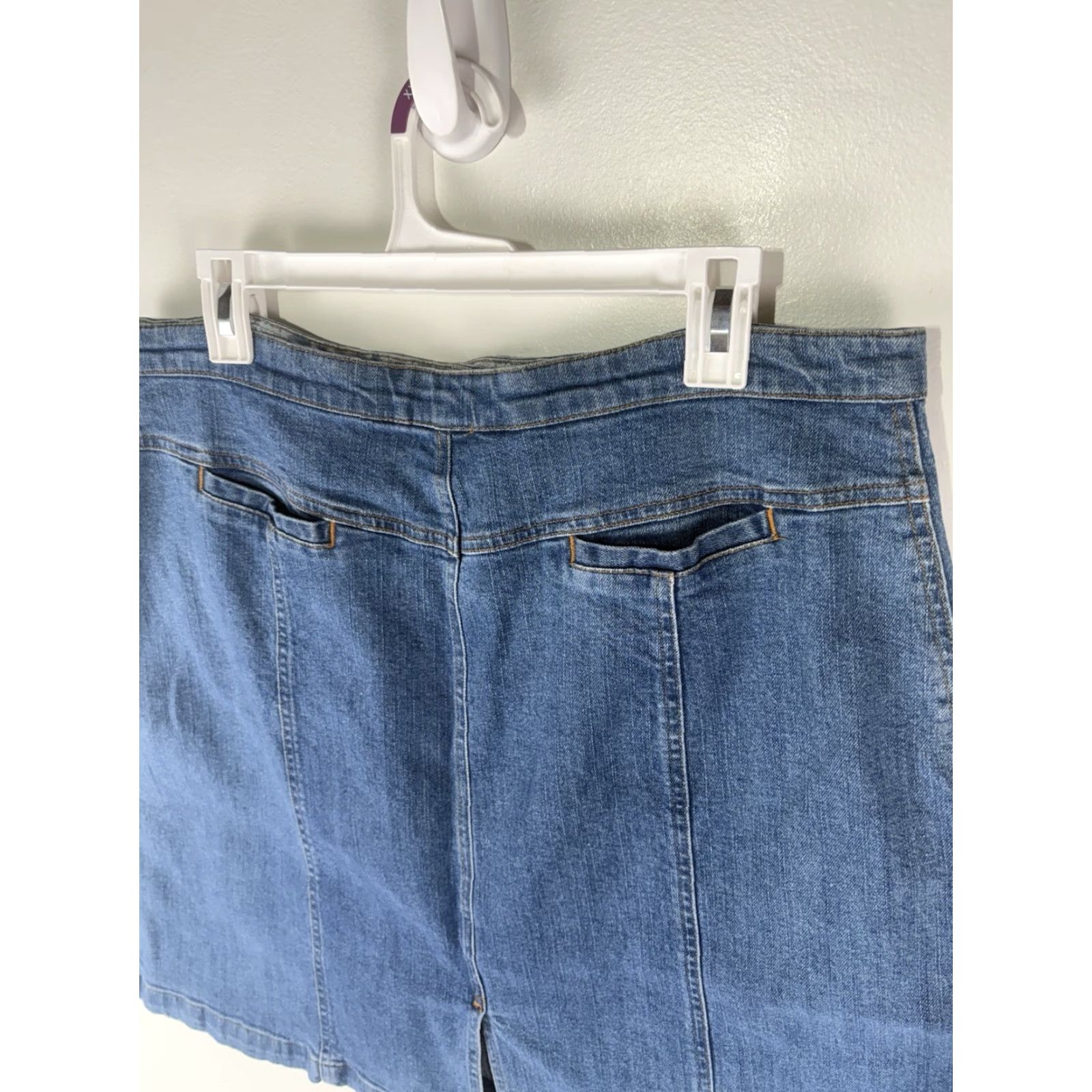 Denime Jones Sport A-Line Midi Denim Skirt Women's Size 14 Blue 90s Casual Size 36" / US 14 / IT 50 - 4 Thumbnail