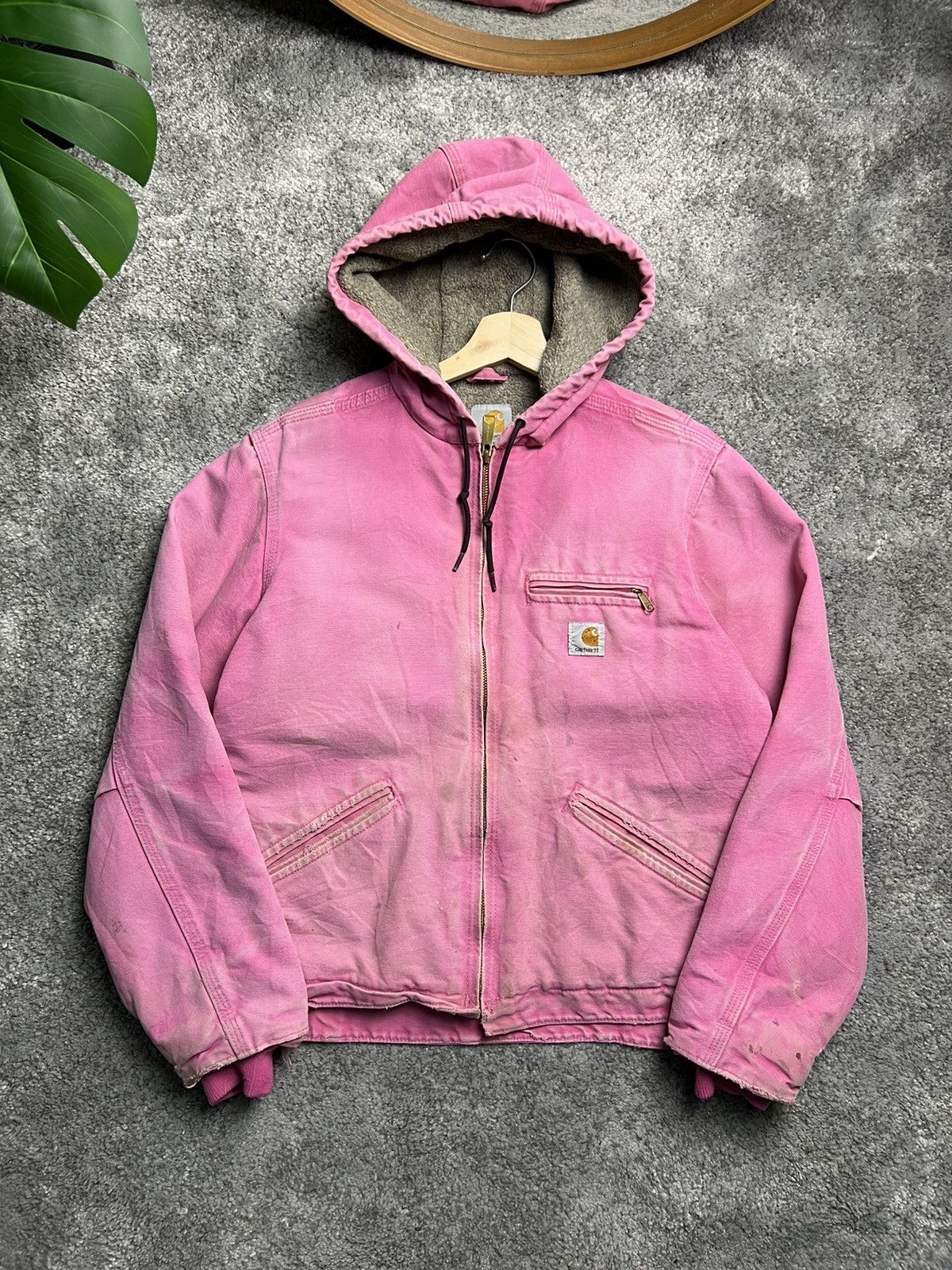 image of Carhartt Hooded Pink Jacket, Women's (Size Small)