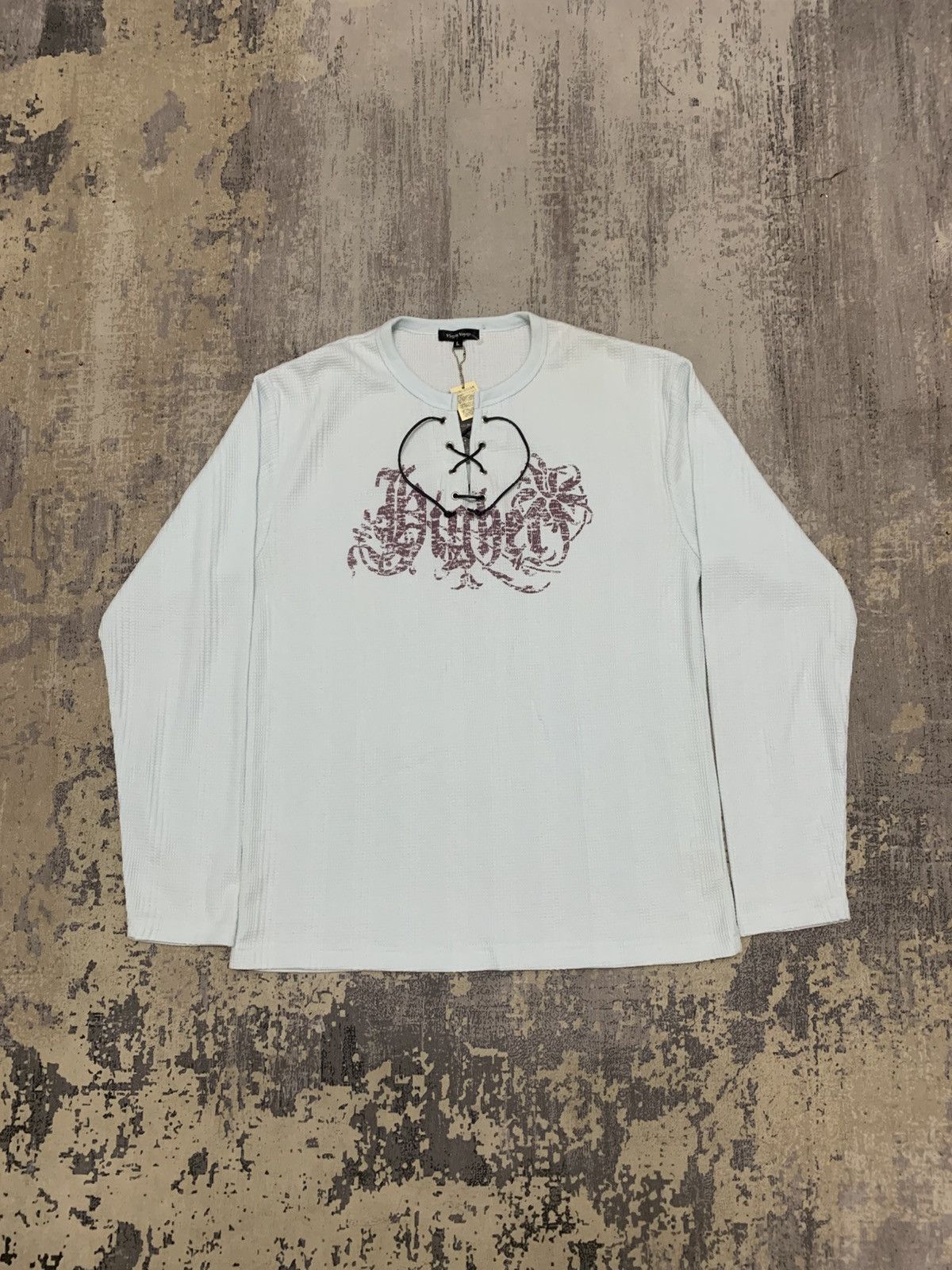 If Six Was Nine Virgin Voyage Japanese Gothic Poem Lace-Up Waffle Knit Shirt Size US L / EU 52-54 / 3 - 1 Thumbnail