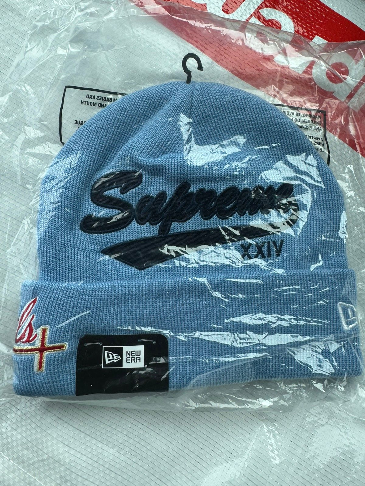 Pre-owned New Era X Supreme Salvation Beanie In Blue