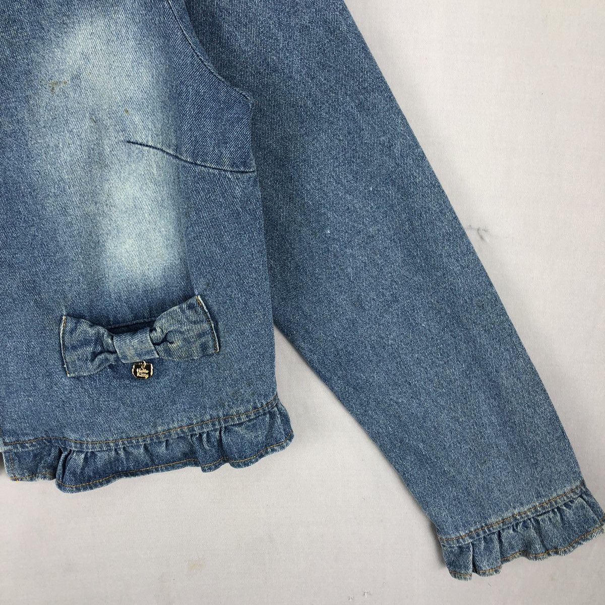 Anime 2015 Hello Kitty x Sorridere Women Denim Jacket Zipper Size XS / US 0-2 / IT 36-38 - 3 Thumbnail