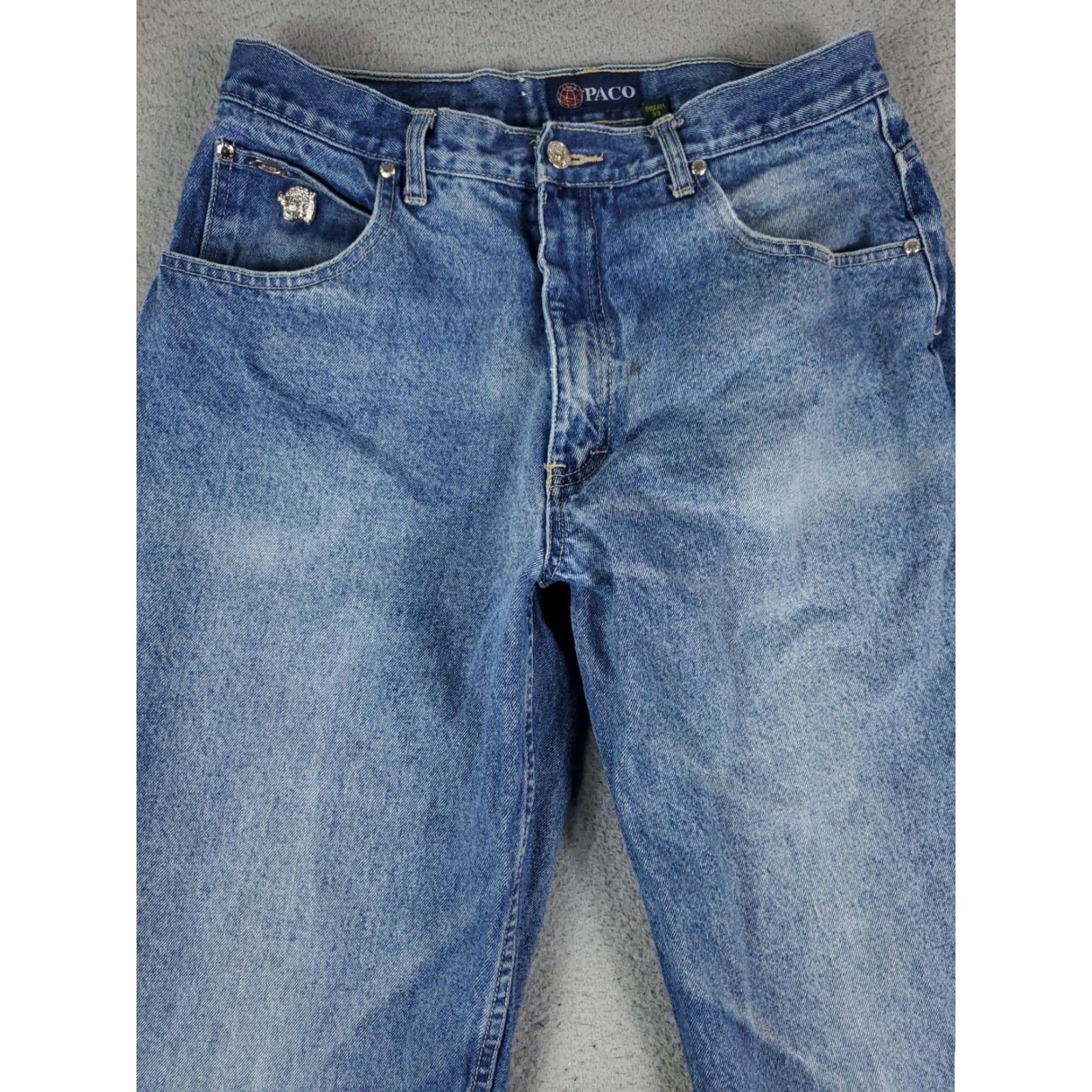 Vintage VINTAGE PACO Jeans Mens 33x32 Blue Straight Leg Denim Pants 90s Mens Size US 33 - 2 Thumbnail