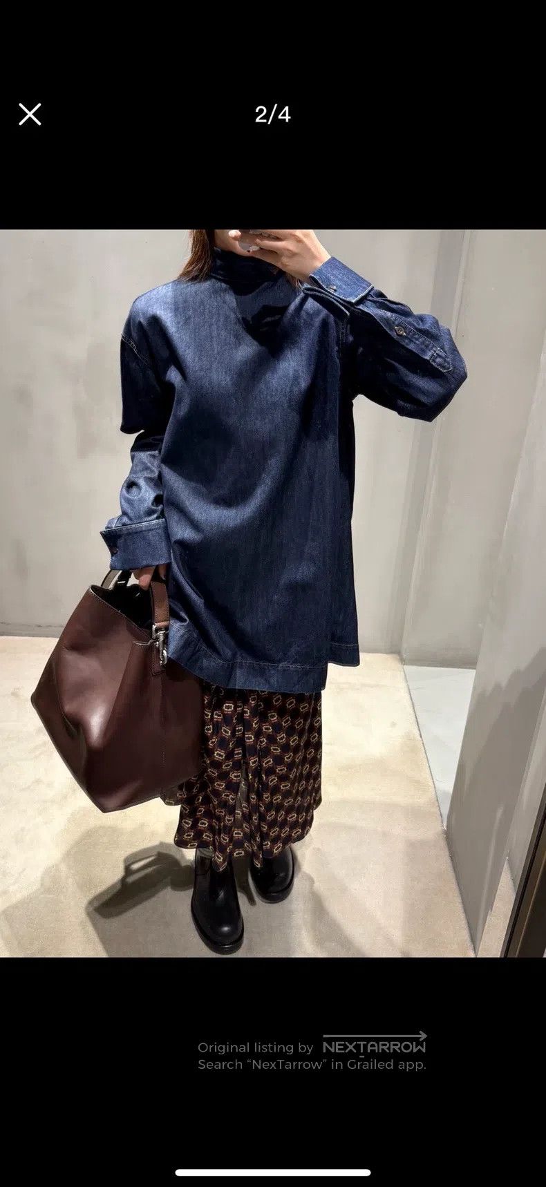 Dries Van Noten Dries Van Noten Denim Bow Shirt Size US XS / EU 42 / 0 - 7 Thumbnail