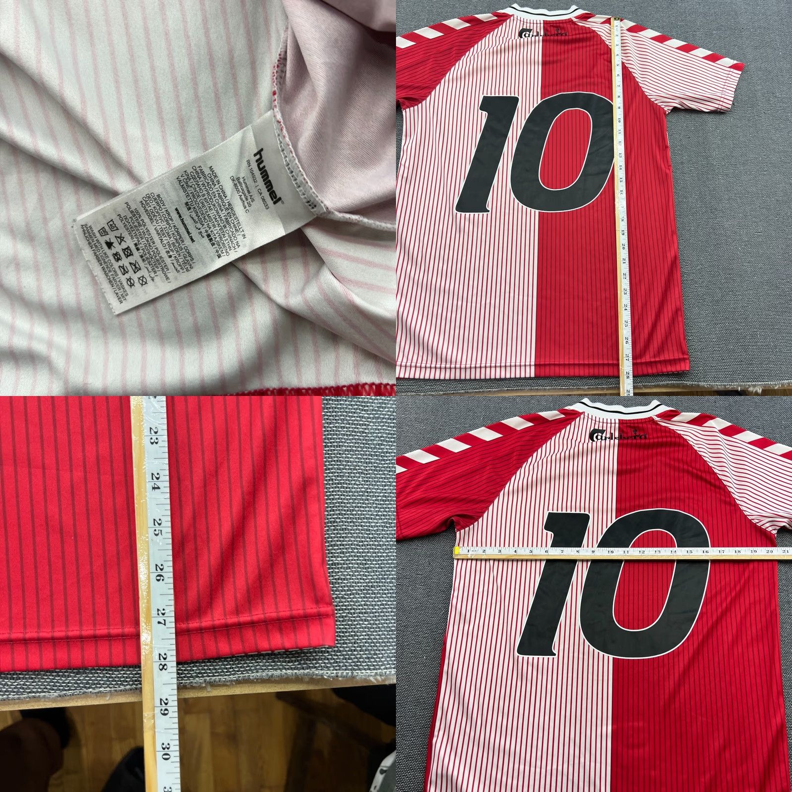 Hummel Denmark 1986 Home Preben Elkjaer #10 Jersey Mens M Retro Re-Issue Hummel Shirt Football Sports Size US M / EU 48-50 / 2 - 8 Thumbnail