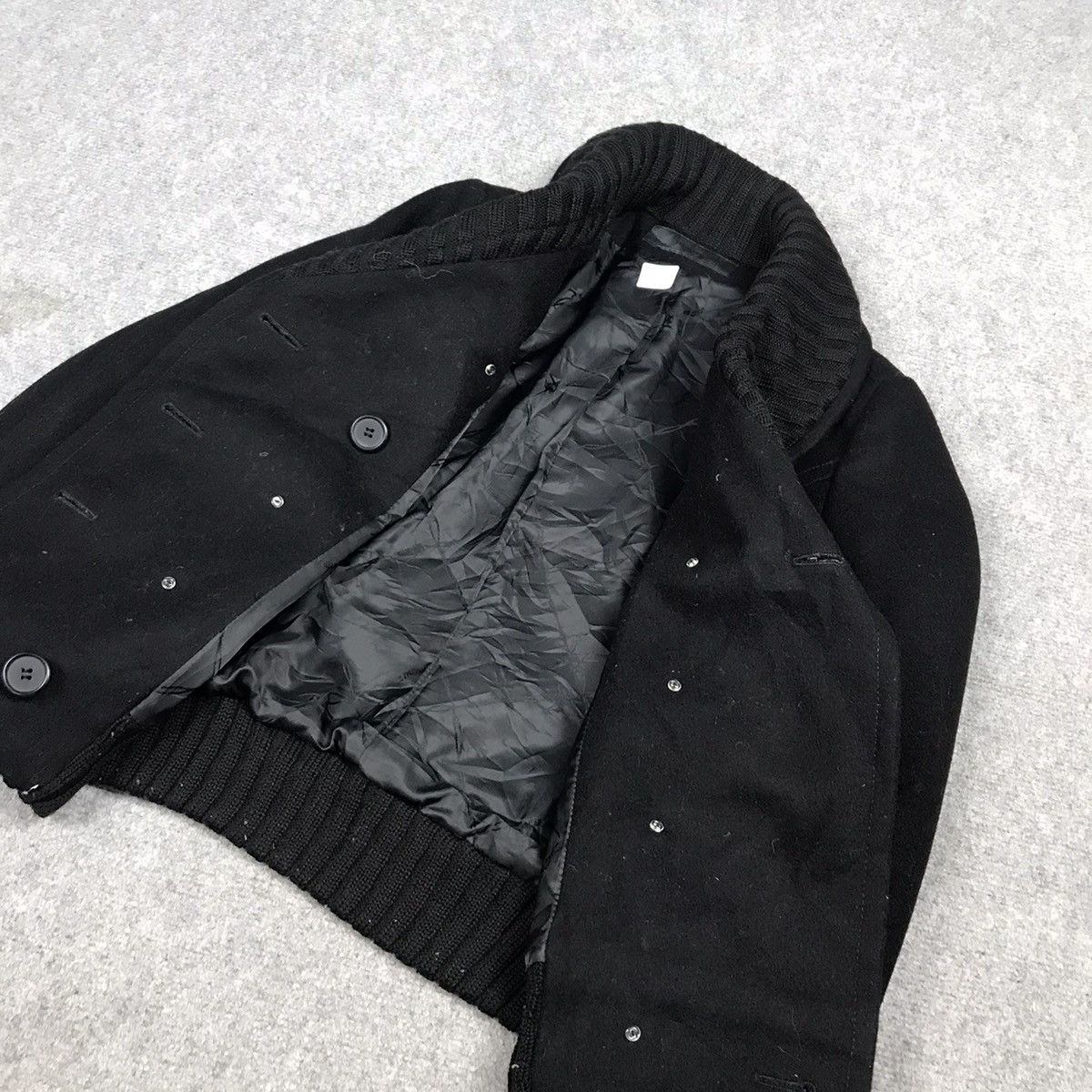 Japanese Brand × MOUSSY MOUSSY BLACK WOOL DOUBLE BREASTED JACKET Size US S / EU 44-46 / 1 - 10 Thumbnail