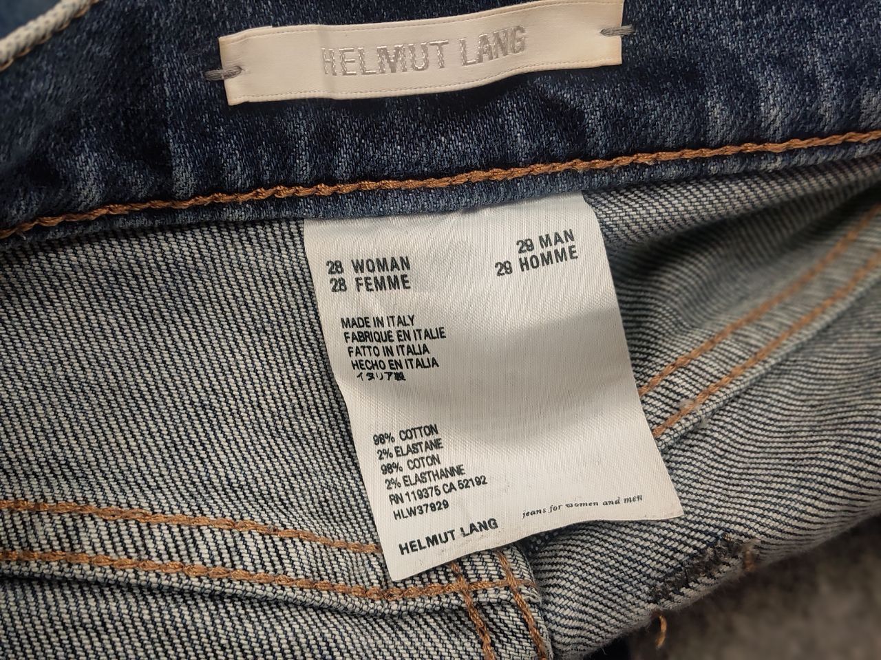 Helmut Lang Helmut Lang Jeans Femme Blue Straight Denim Boot Cut Unisex Size US 29 - 18 Thumbnail