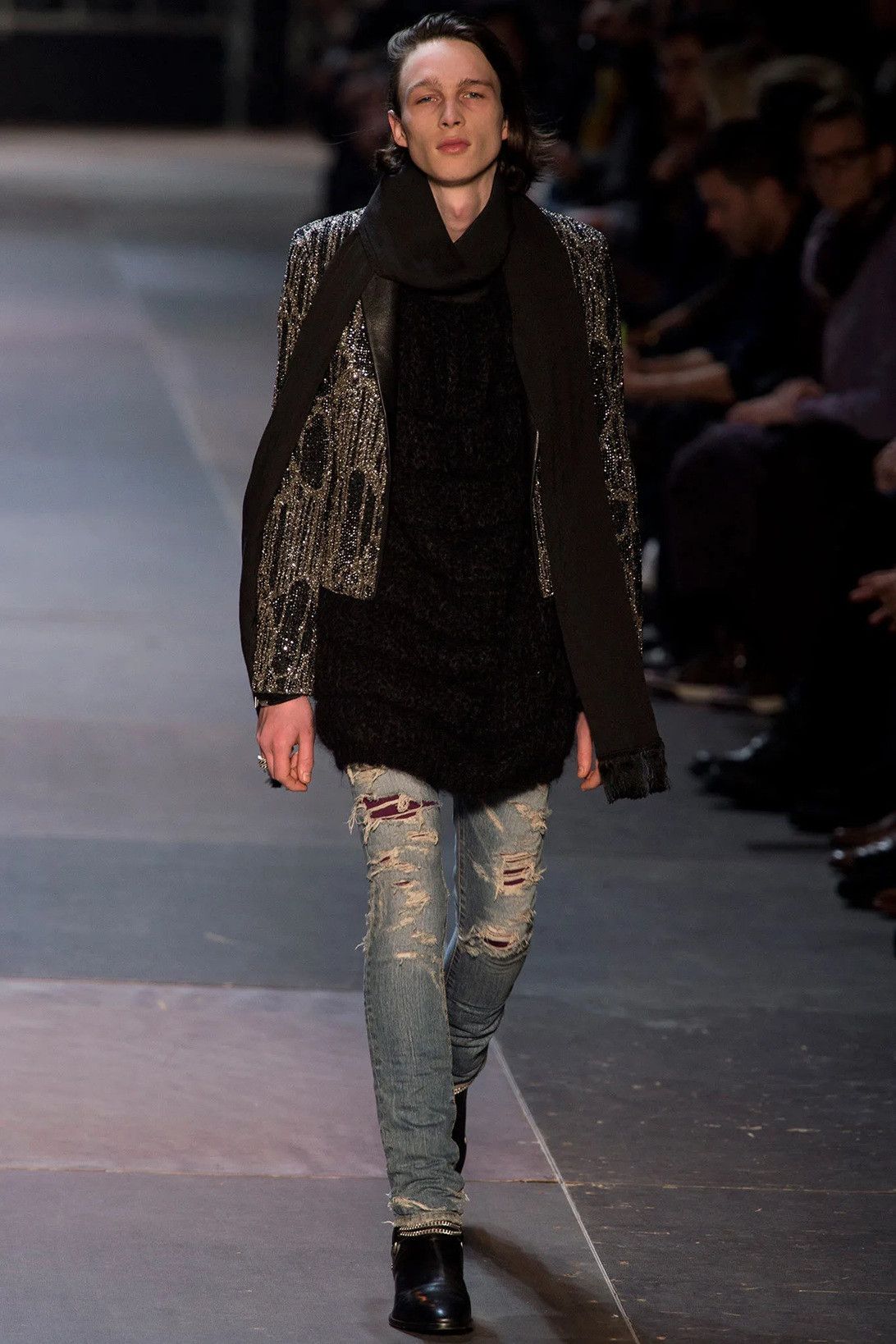 Saint Laurent Paris SLP - Hedi Slimane - F/W 13 - D02 Crash Denim Jean Size US 30 / EU 46 - 1 Thumbnail