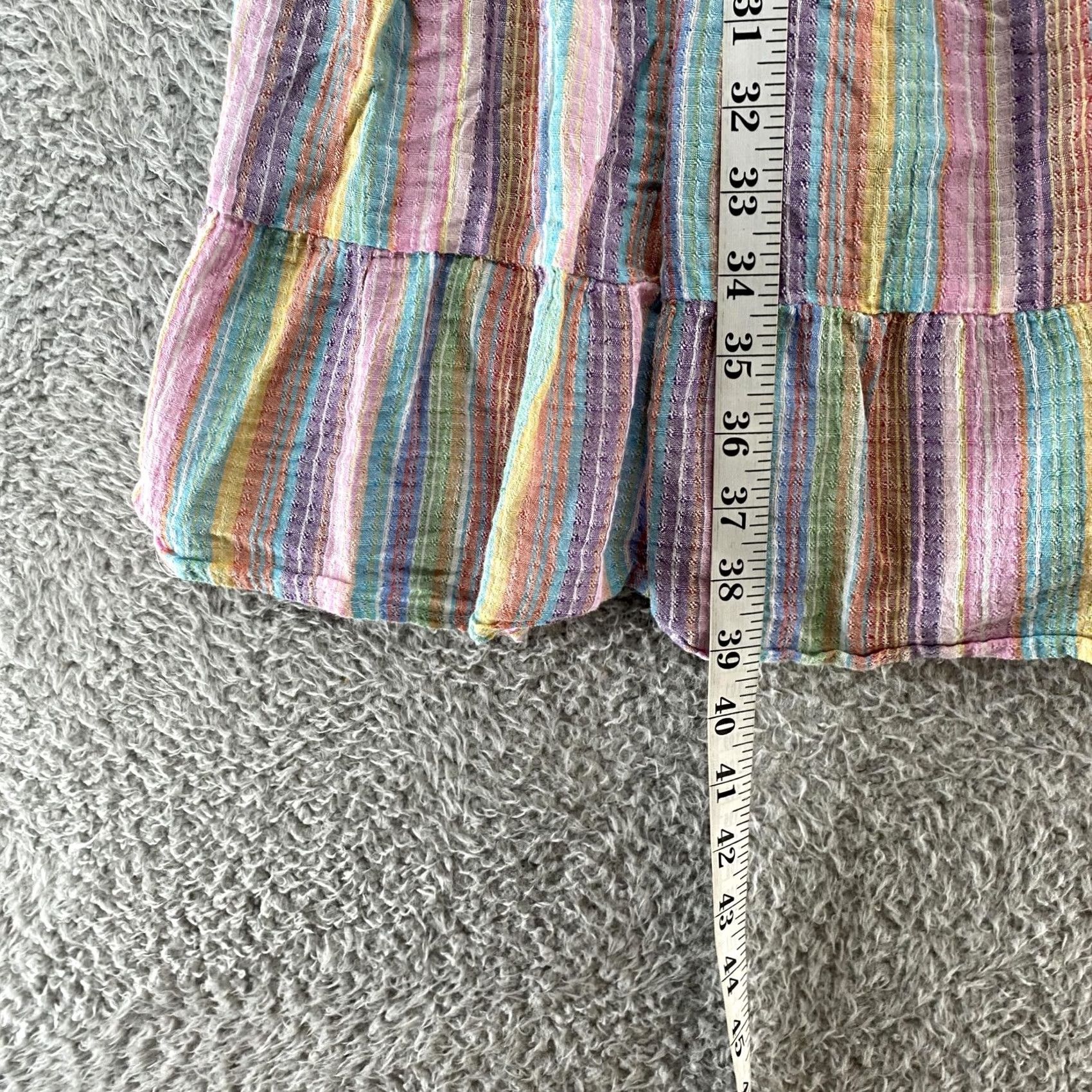 J.Crew J. Crew Dress Womens M Rainbow Stripe Puff Sleeve Sundress Beach Size M / US 6-8 / IT 42-44 - 5 Thumbnail