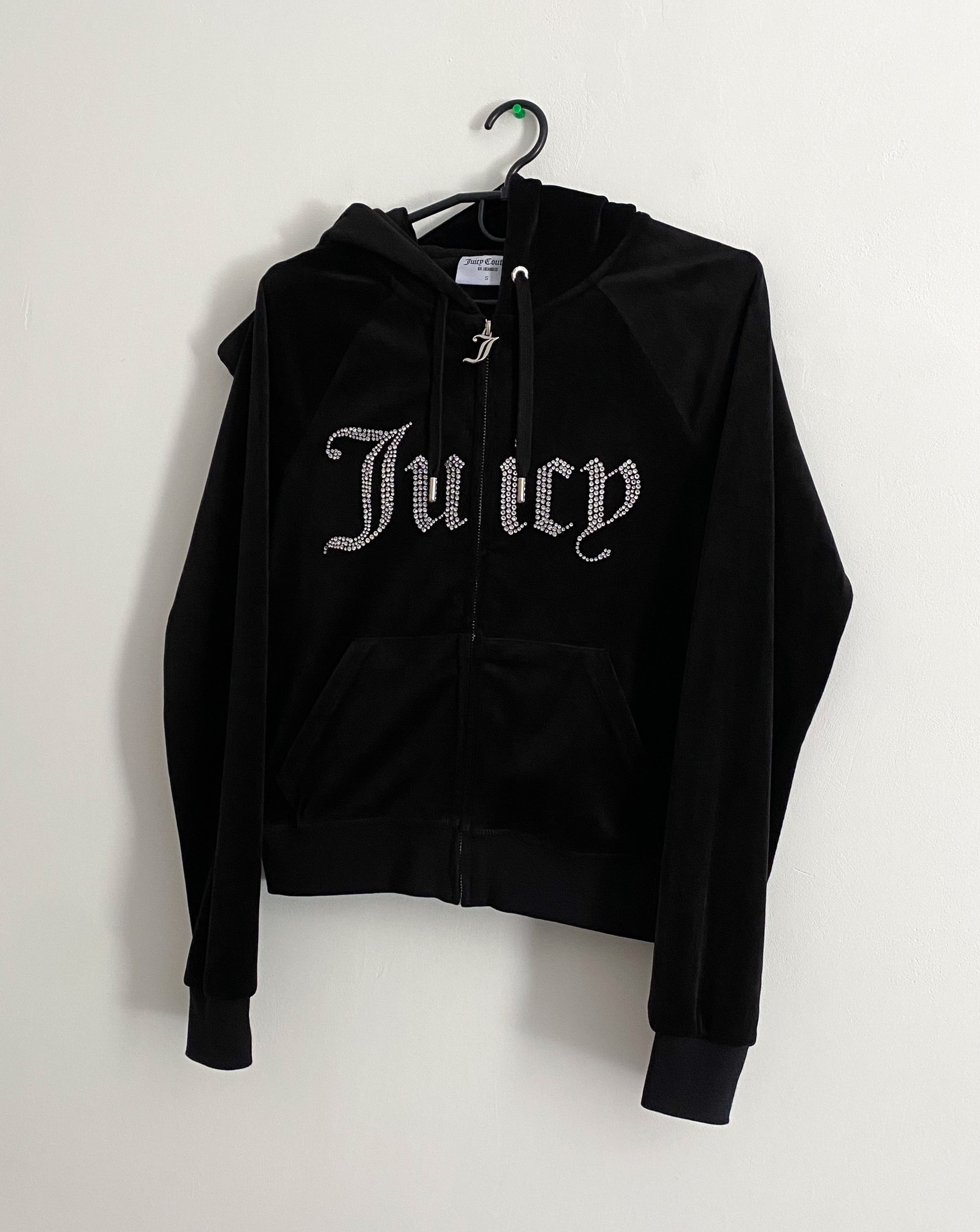 Juicy Couture Juicy Couture Diamante Logo Full Zip Velour Hoodie Size S / US 4 / IT 40 - 8 Thumbnail