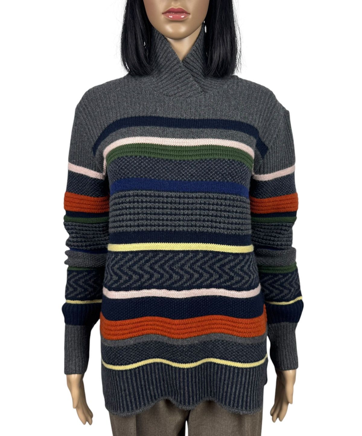 Lacoste Lacoste Wool-Viscose Pattern Sweater Striped Color size FR40 Size M / US 6-8 / IT 42-44 - 2 Thumbnail