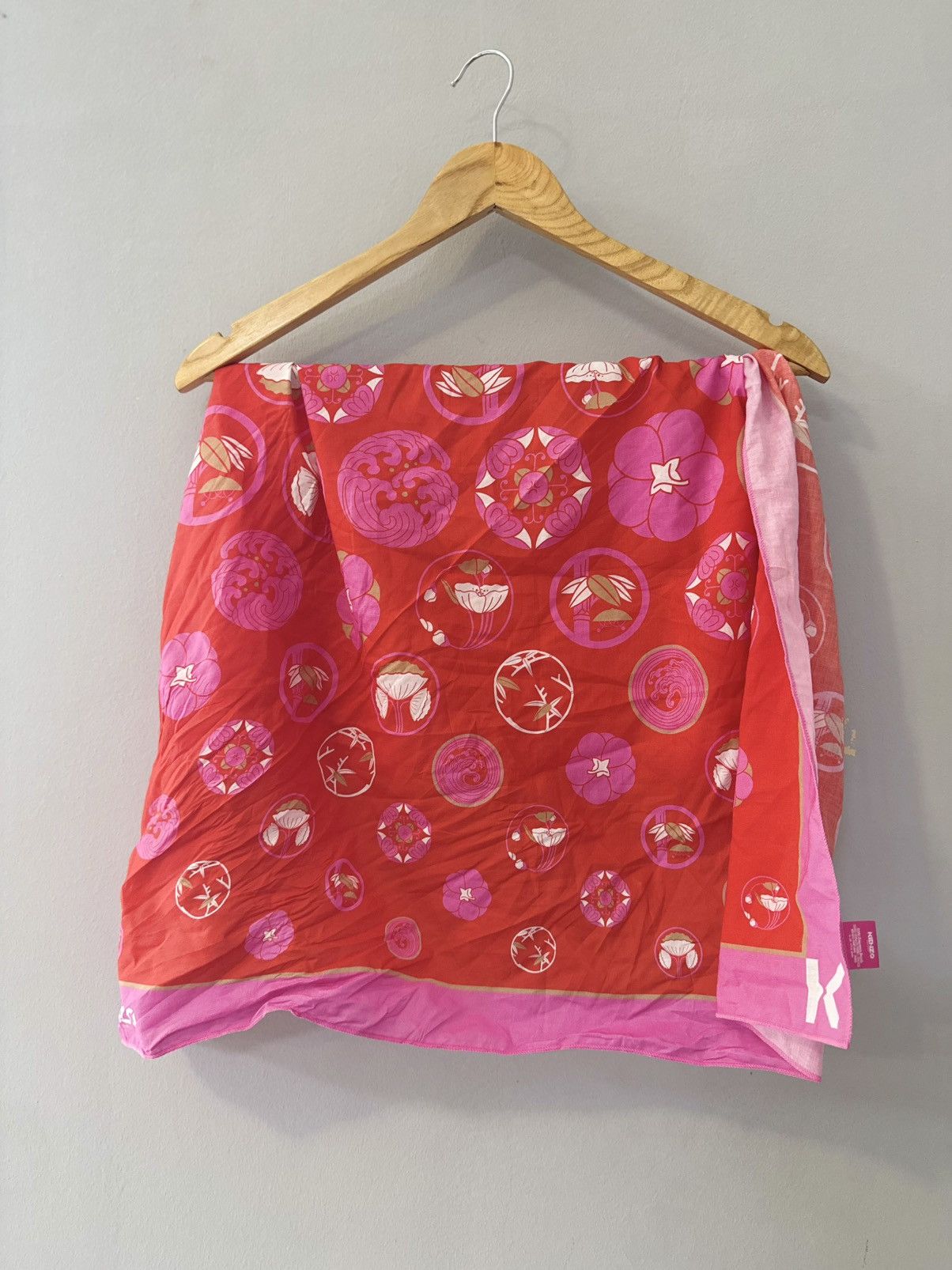 Kenzo Kenzo Pink Print Cotton Scarf Size ONE SIZE - 1 Thumbnail