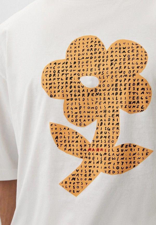 Marni o1w1db10125 Wordsearch Flower T-Shirt in White Size US S / EU 44-46 / 1 - 3 Thumbnail