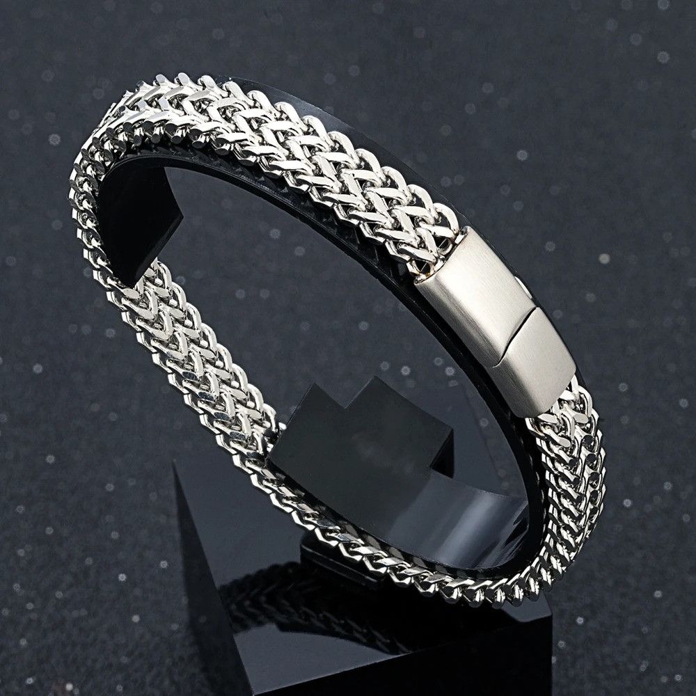 Other 8MM Curb Chain Link Bracelet Stainless Bangles Gift For Him Size ONE SIZE - 6 Thumbnail