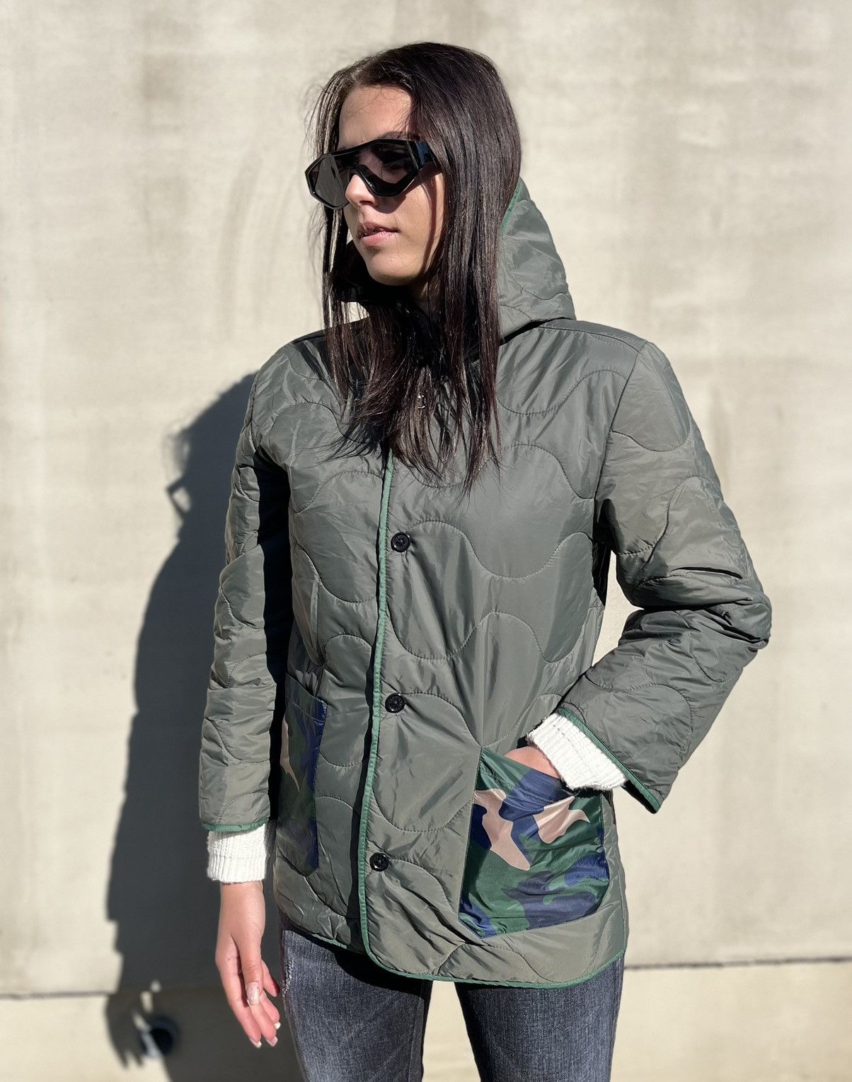Zadig & Voltaire Zadig & Voltaire Blaka Quilted Jacket Women S Olive Hooded Size S / US 4 / IT 40 - 2 Thumbnail